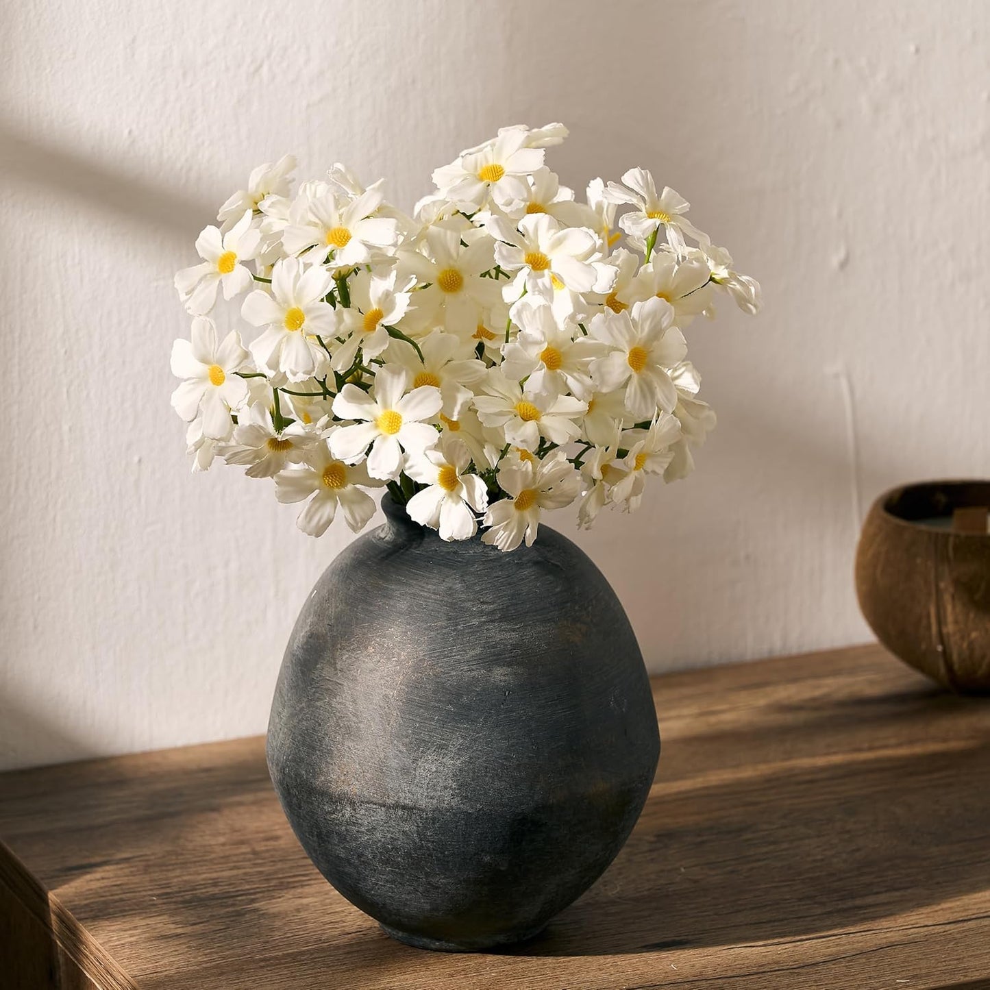 Ceramic Flower Vase / Black Bronze- 6.22 / 6.22 Inch