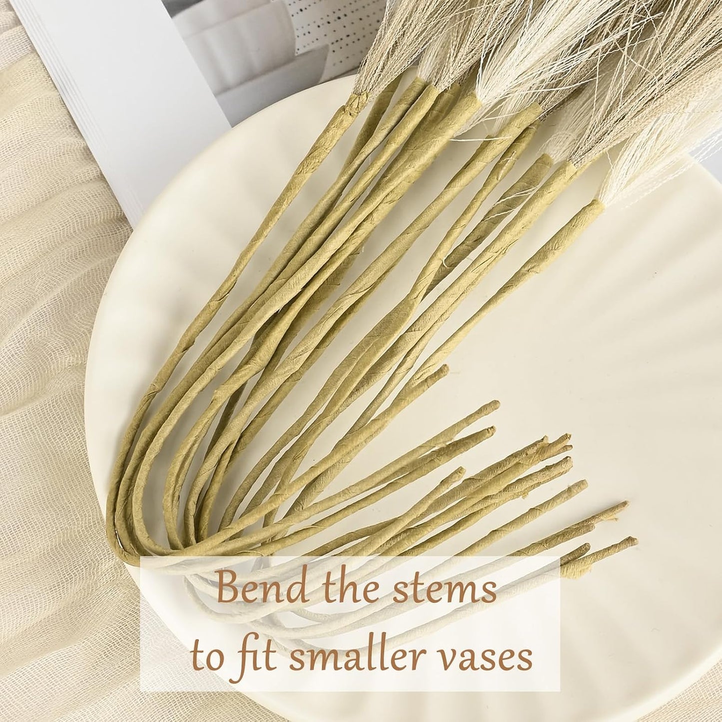 Small Artificial Pampas Grass Decor for Vase / Beige&brown Gradient / 22 / 21.7 Inch / Set of 36