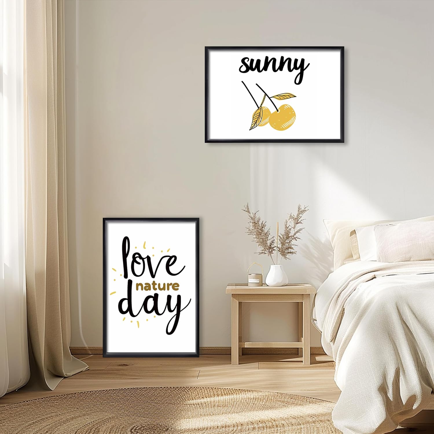 HEART ART 24x36 Poster Frames Without Mat Set of 4, Black | wall picture display 24 x 36 Poster Frames