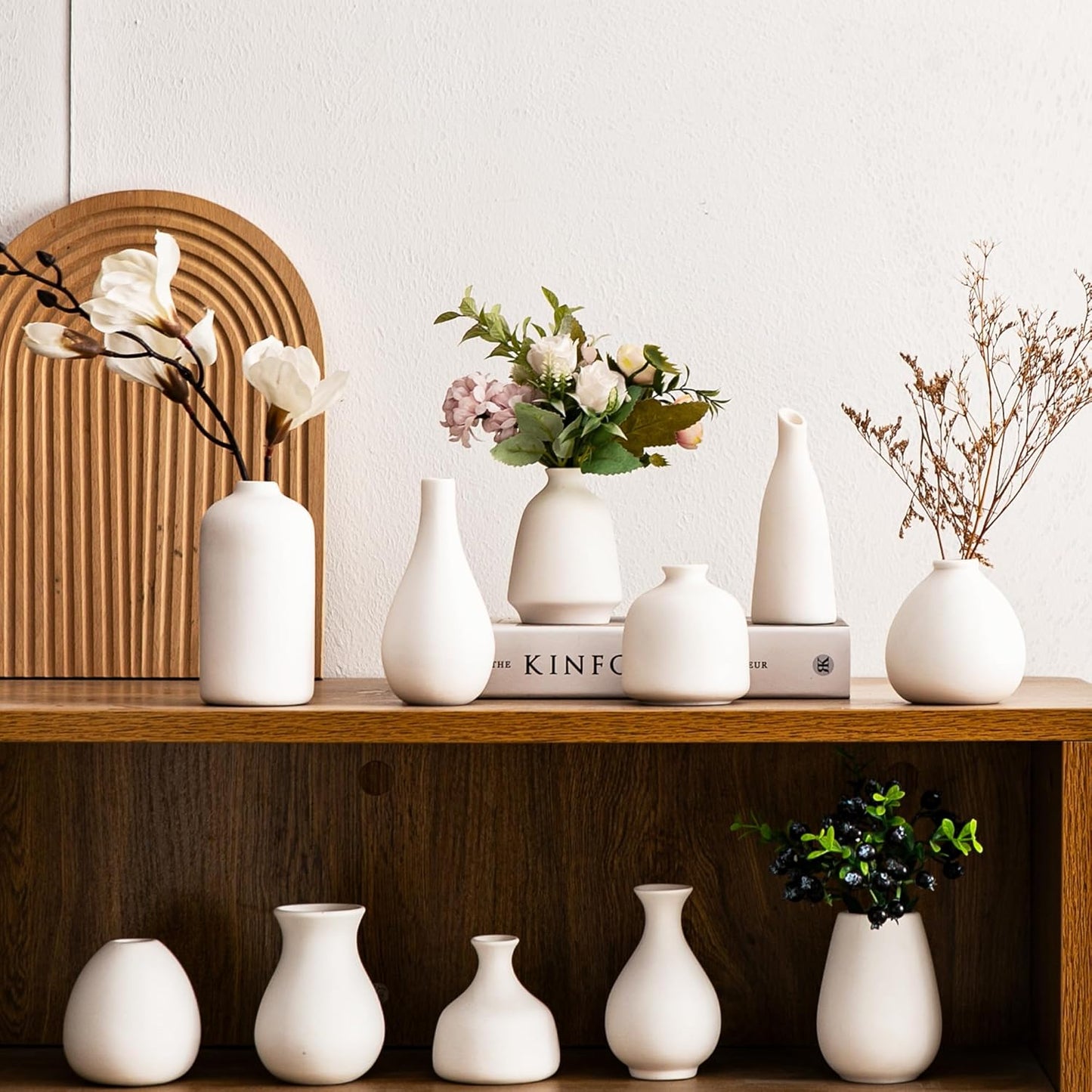 Ceramic Bud Vases / White Bud Vases / Set of 11
