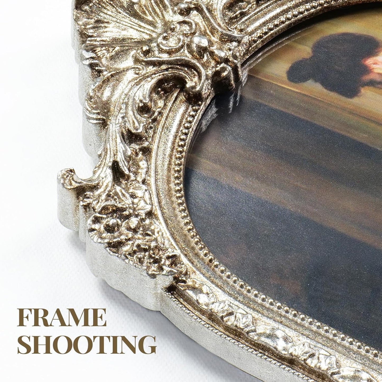 Vintage Ornate Arched Photo Frame / Silver Arch / 8 x 10