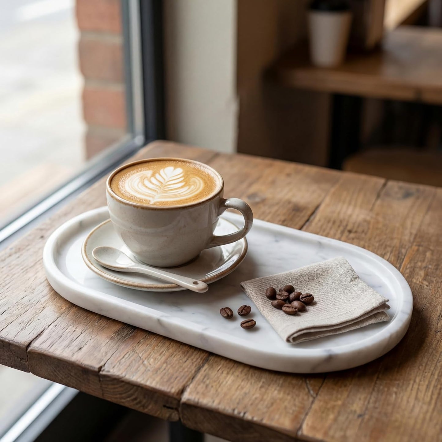 Oval Real Marble Tray / Carrara White / 11.8 x 5.9
