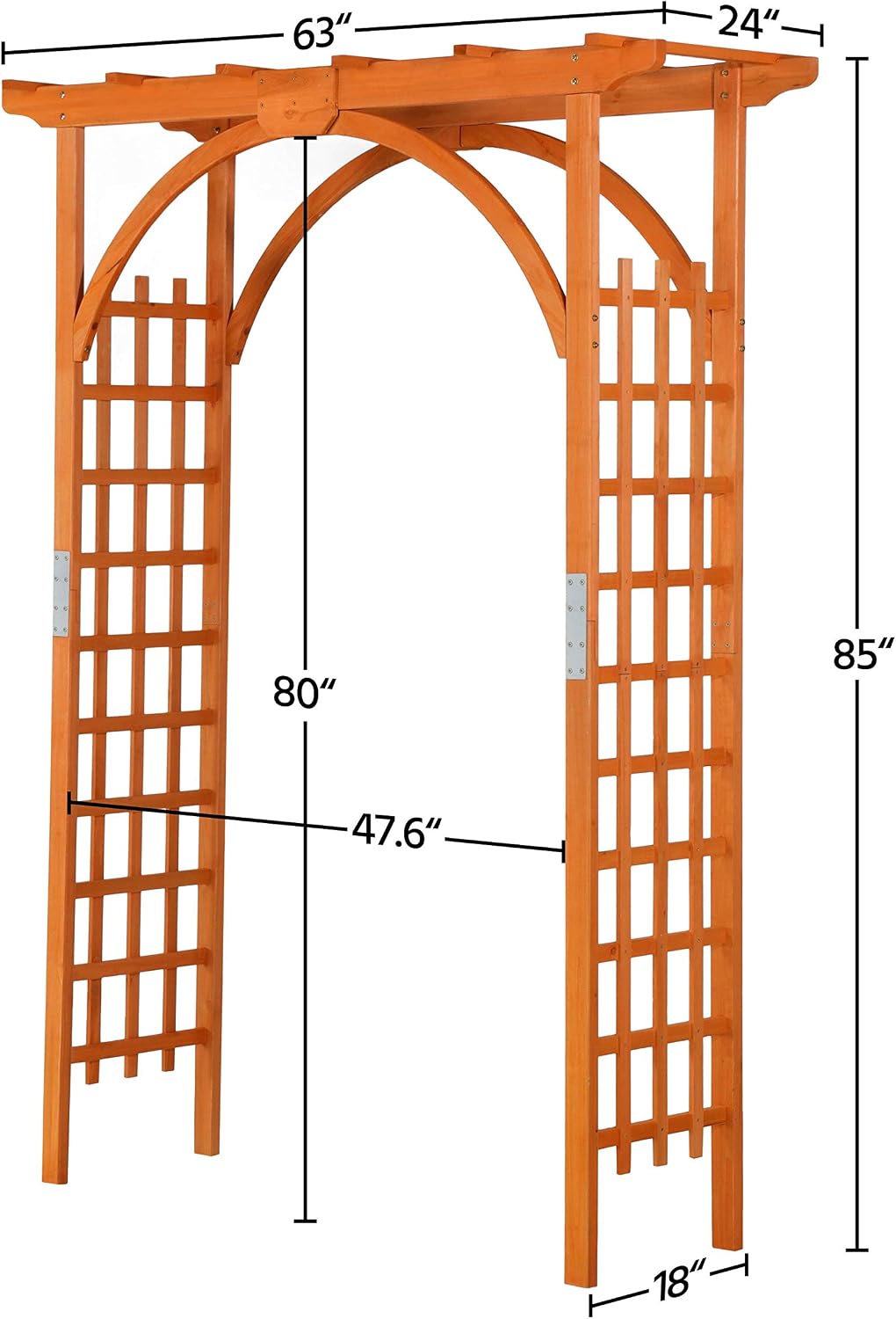 Yaheetech 85in Wooden Garden Arch Arbor Trellis for Backyard Patio Outdoor | Metal-reinforced fir wood arch with