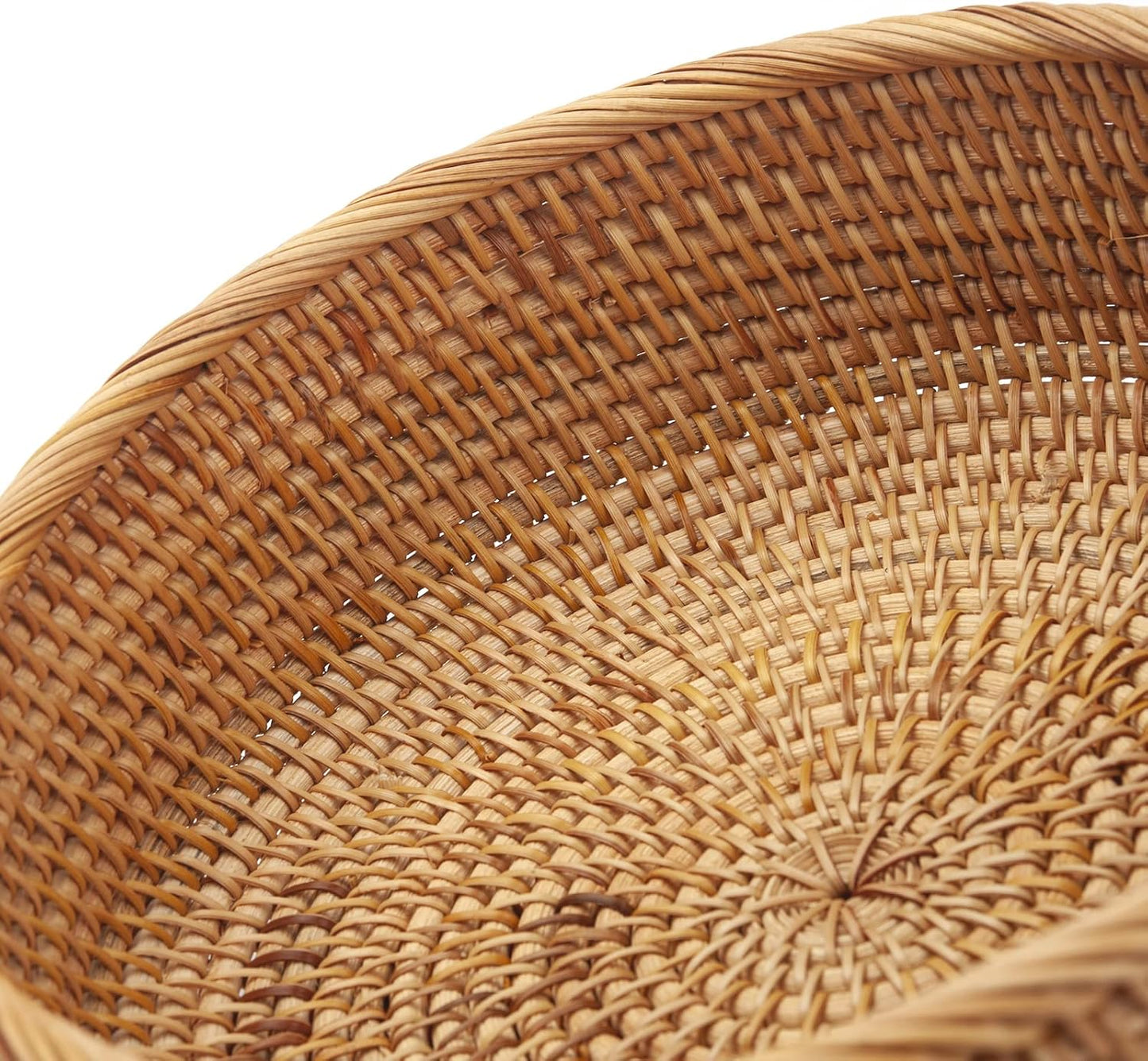Rattan Fruit Baskets Woven Storage Bowls Key Holder Stackable / Round / Natural / Set of 3