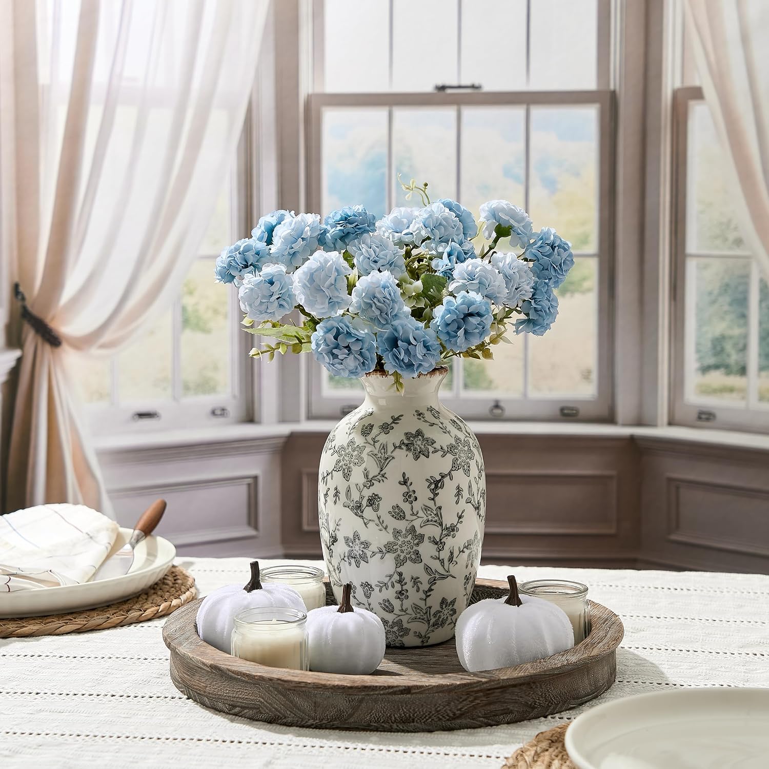 Modern Farmhouse Ceramic Vase / Gray- 7.95