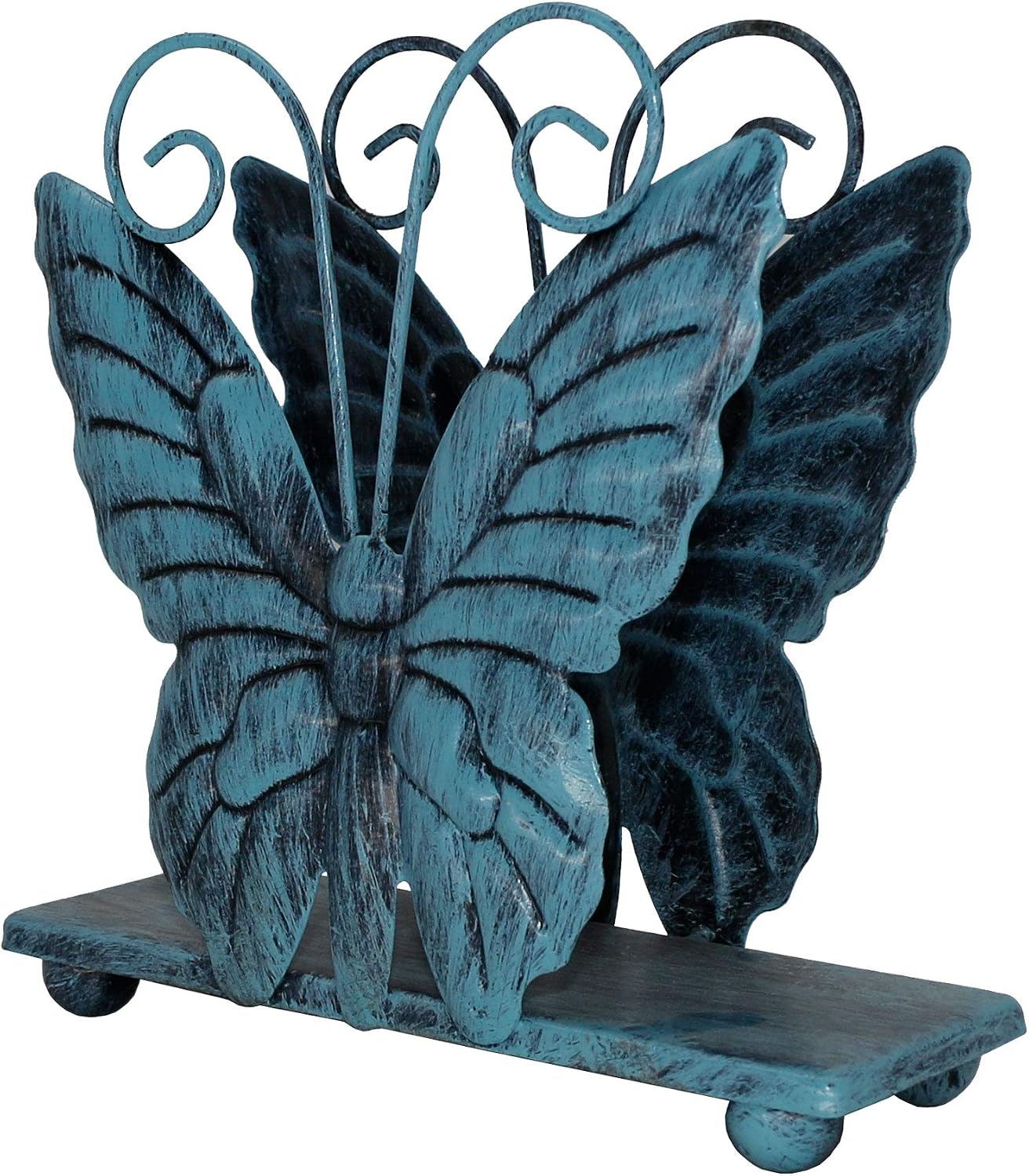 Metal Butterfly Shaped Napkin Holder / Turquoise