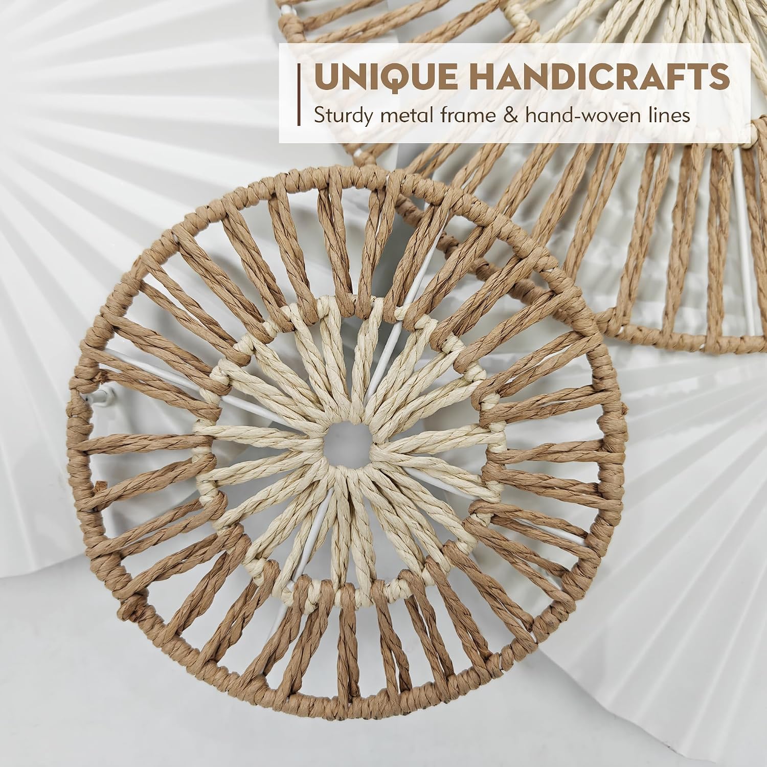 Boho Wall Decor / White Round Plate / 43 x 23