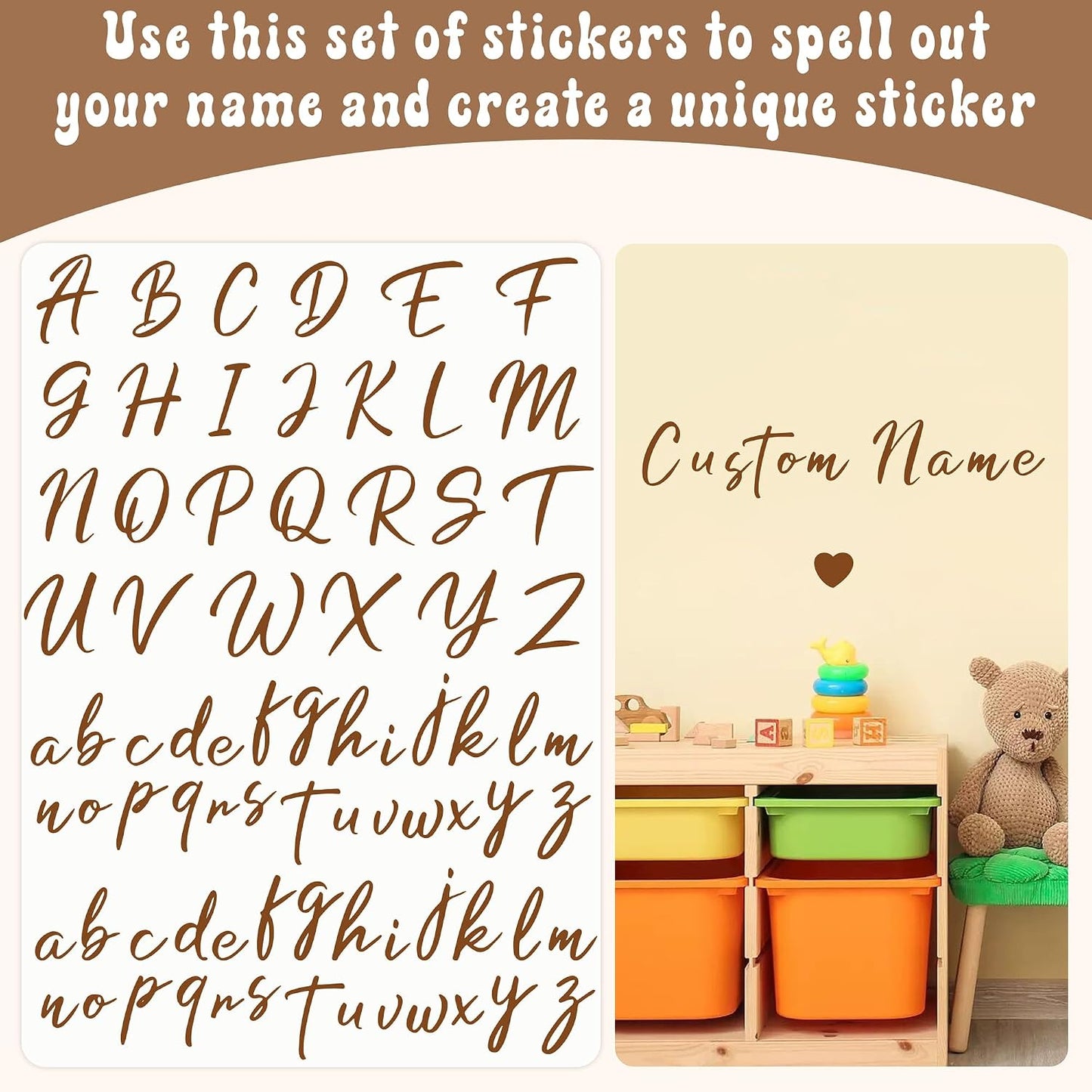 Custom Name Backdrop Sticker for Party Event Custom Decal for Balloon Arch / Brown Diy Name