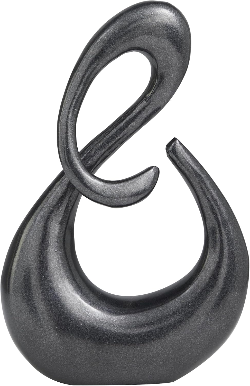 Aluminum Metal Abstract Decorative Sculpture Swirl Home Decor Statue / Dark Gray / 7 x 3 x 12