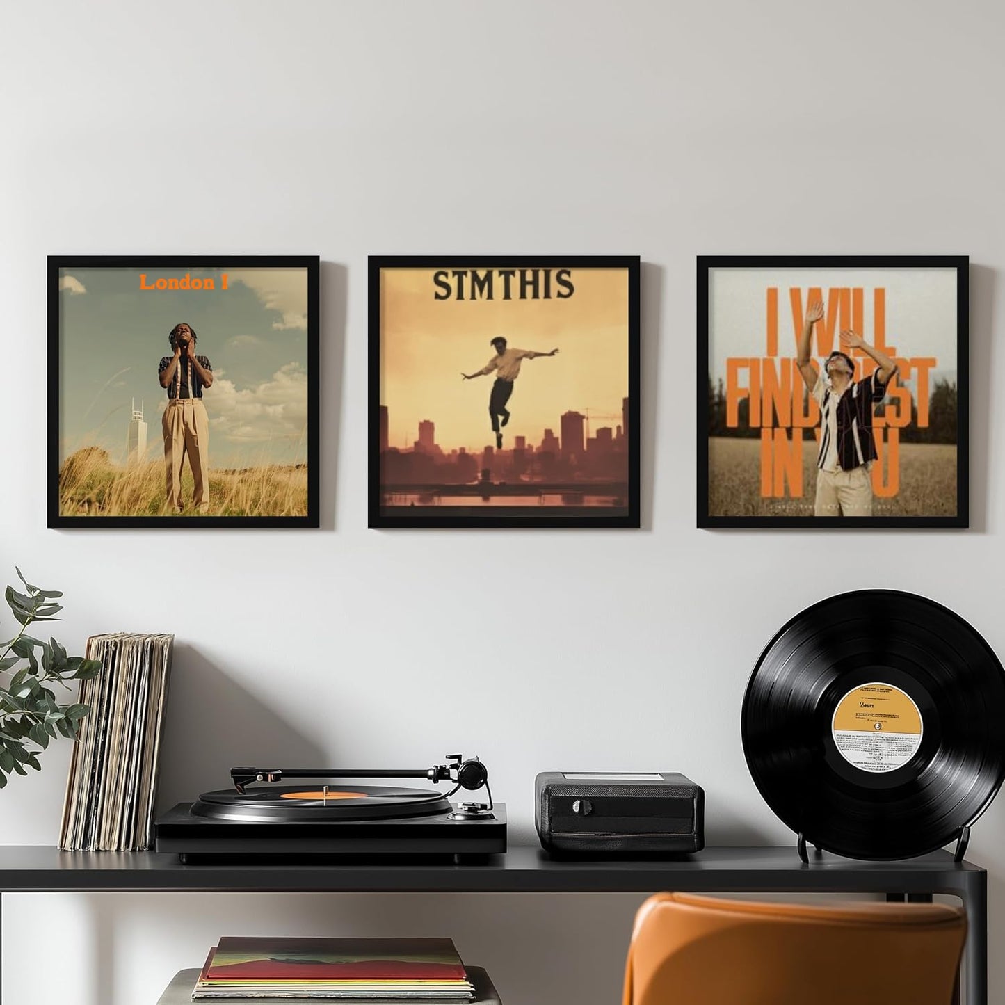 eletecpro Vinyl Record Frame, 12.5 x 12.5 in, Black, 18 Pack | Fits 12x12 LP and Album Cover, Easy Wall Mount, Acrylic