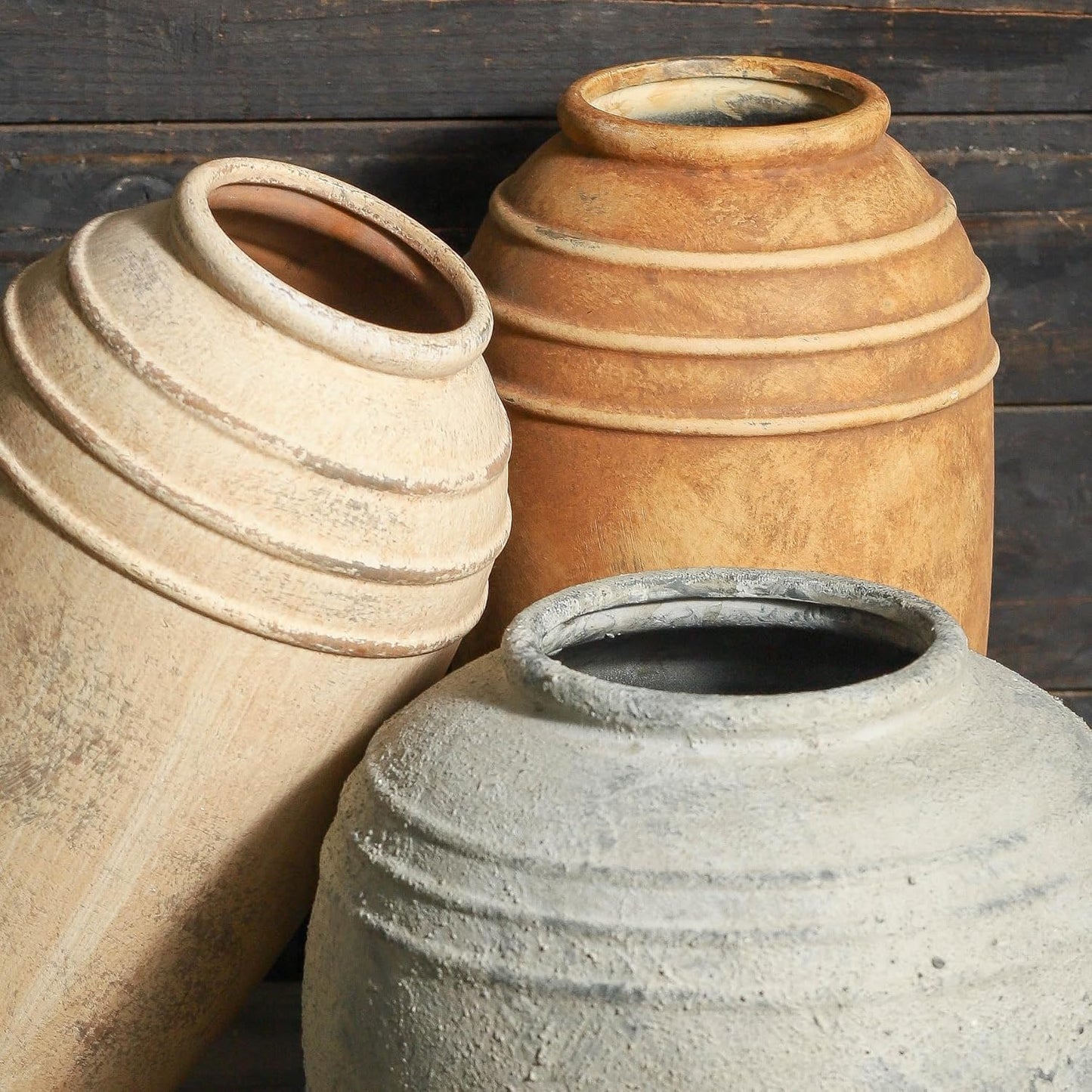 Large Ceramic Rustic Vase / 101-3-12.87in / 12.87 Inch