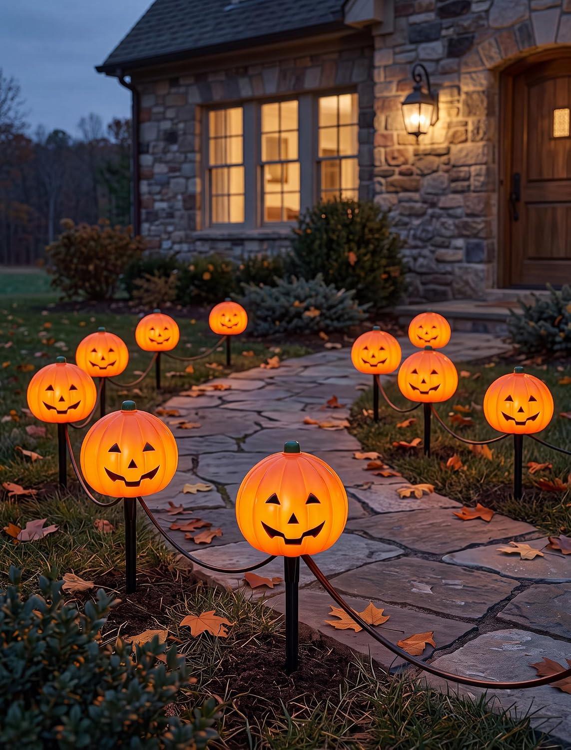 WDS WONDROUS Halloween Pumpkin Lights Decorations for Fall Home Table Decor