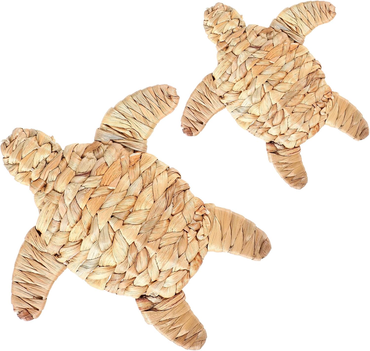 Sea Turtle Beach Theme Decor 2 Size Handmade Wicker Turtle Wall Decor Sea Life Hanging / Set of 2