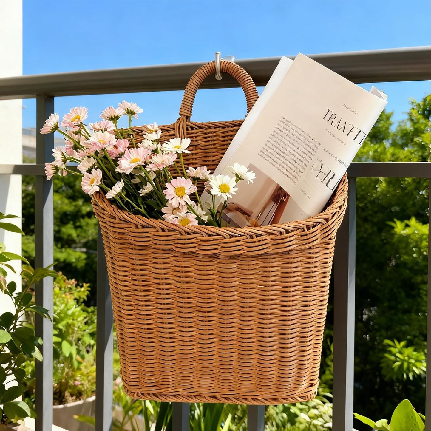 Elegant Boho Farmhouse Hanging Basket