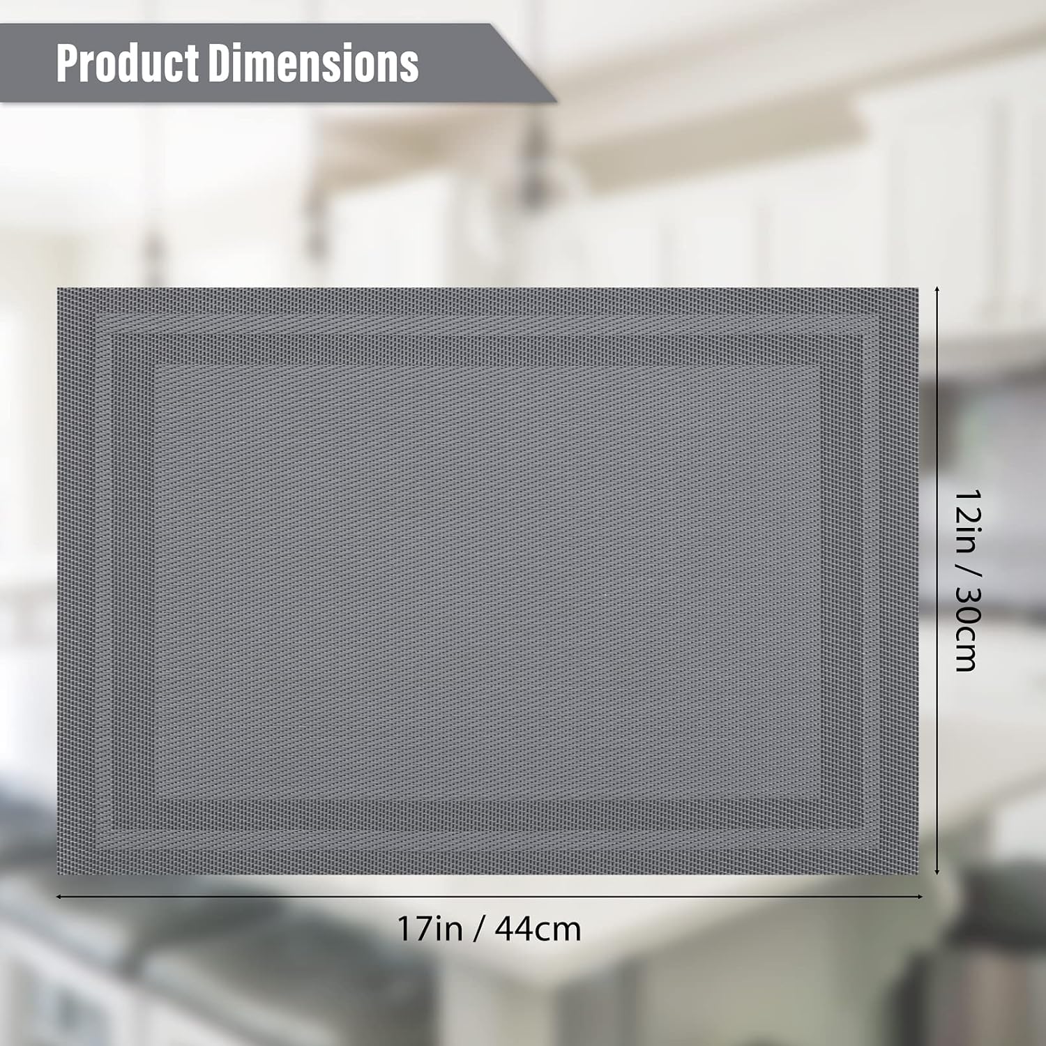 Winknowl Placemats Set of 8，Heat Resistant Woven Vinyl Washable PVC Place Mats，Non-Slip Stain Resistant Indoor/Outdoor