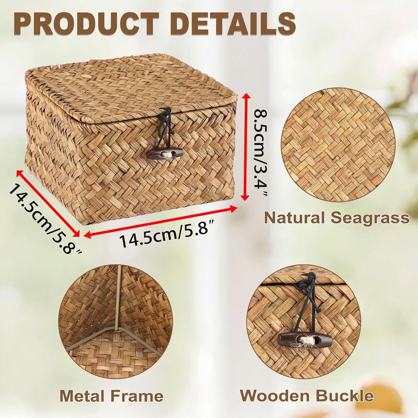 Wicker Shelf Baskets Bins / Small / Caramel