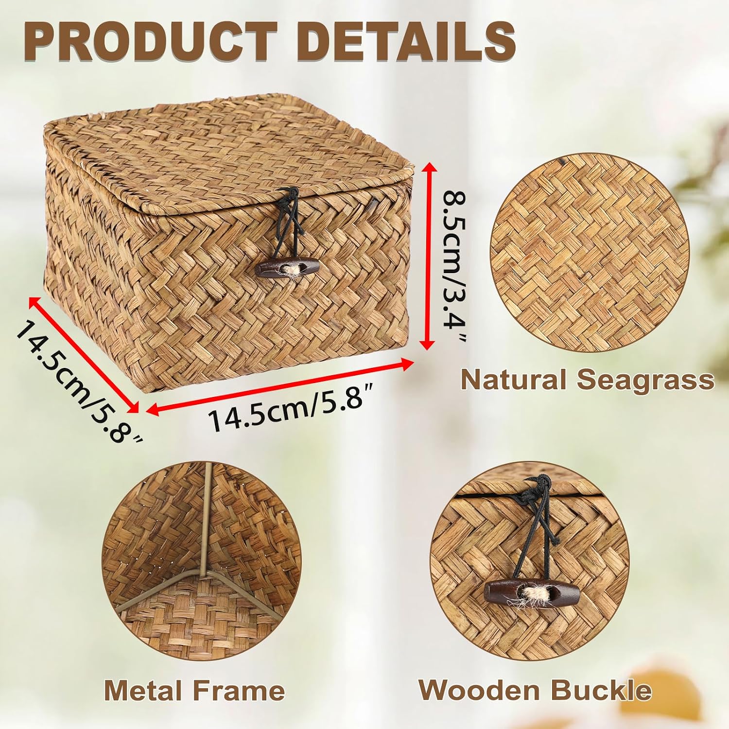 Wicker Shelf Baskets Bins / Small / Caramel