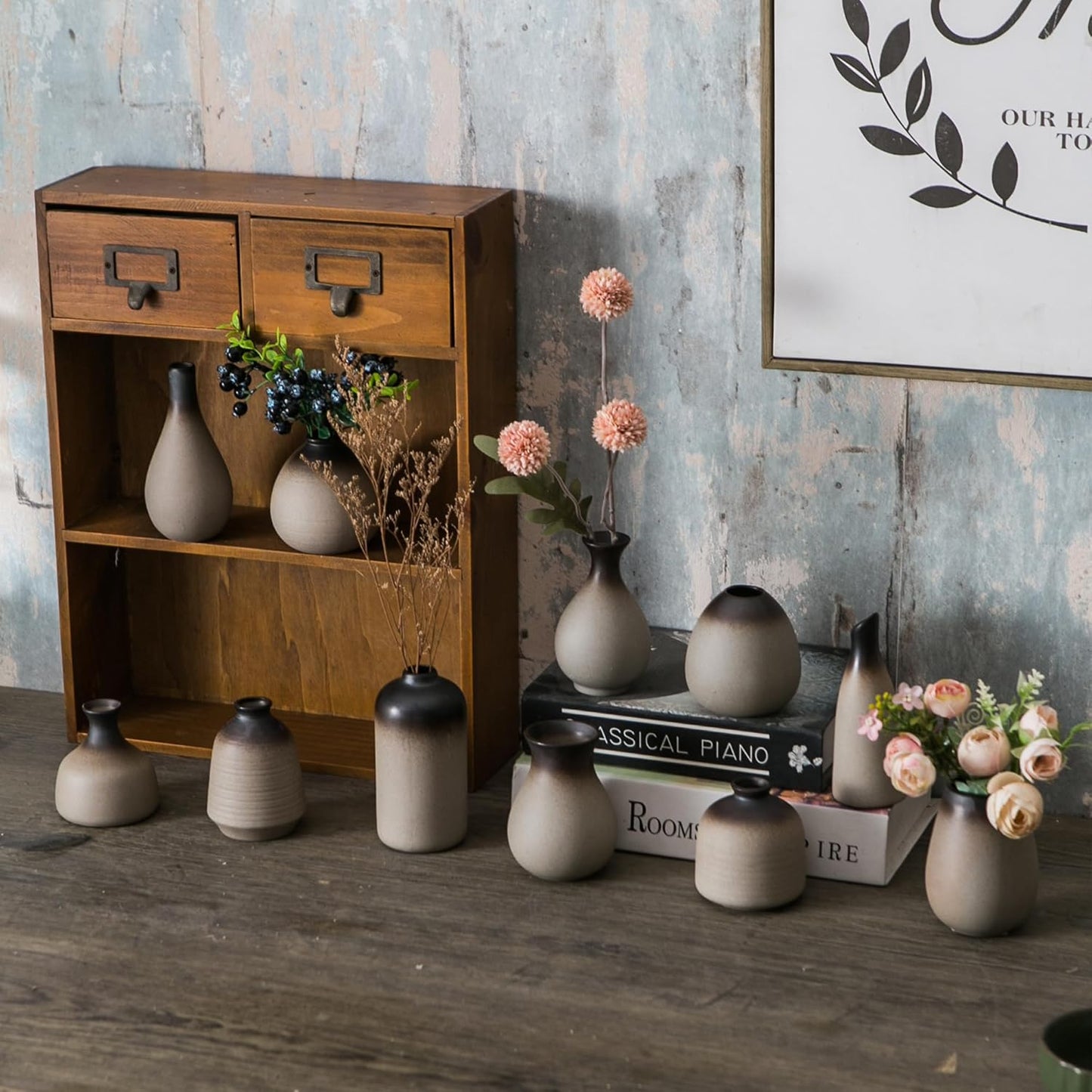 Rustic Bud Vase / Rust / Set of 11