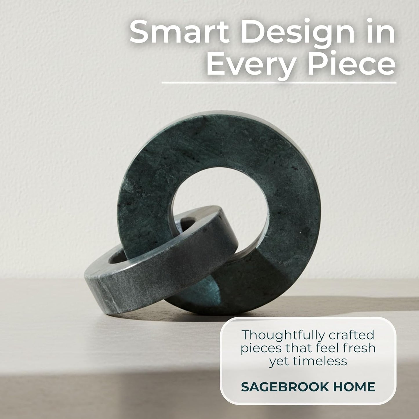 Modern Shelf Sculpture and Office Accents / 6.0" H / Green