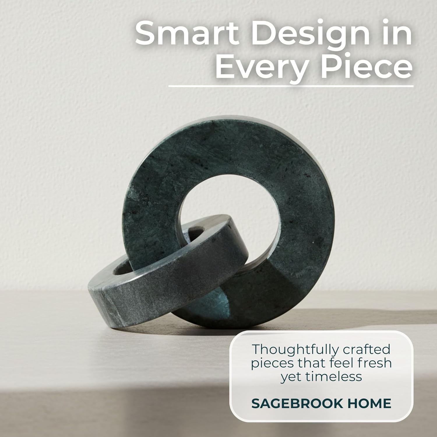 Modern Shelf Sculpture and Office Accents / 6.0" H / Green