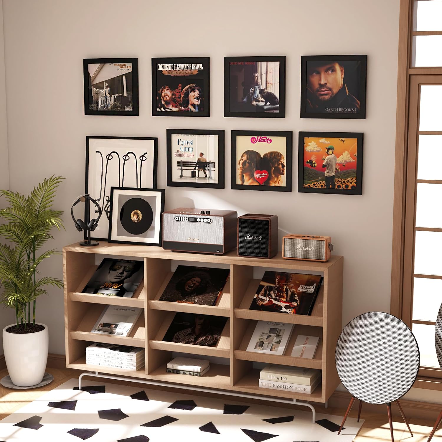 Emfogo 4 Pack Vinyl Record Frame for the Wall, Wall-Mounted Vinyl Record Display Frame, Album Frames for 12x12 Inch LP