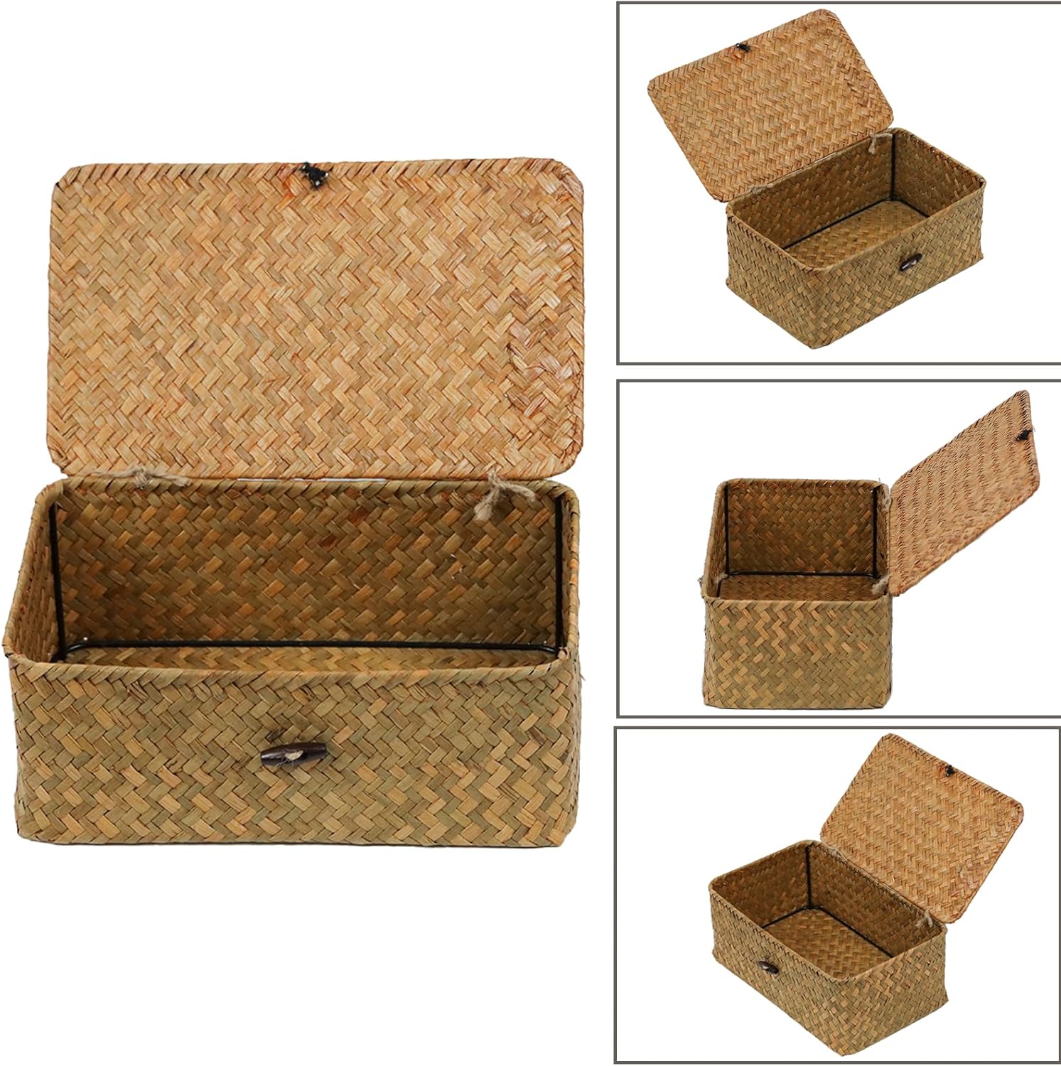 Wicker Basket / Woven Basket for Storage / Natural / 10.23 x 6.3 x 4.13
