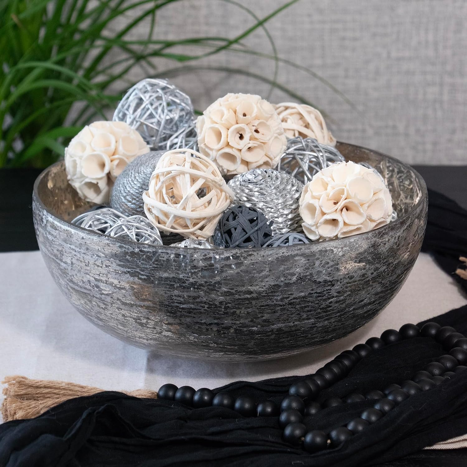 Decorative Balls Bag Bowl Filler Home Decor / Silver