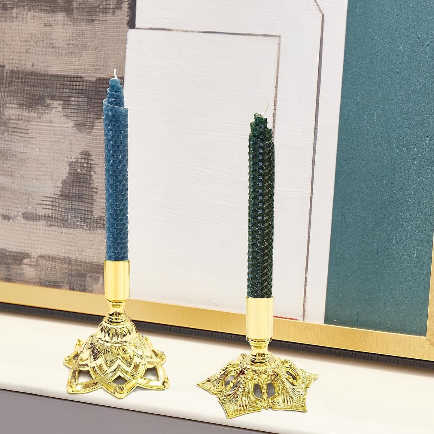 Candlestick Holders,Taper Candle Holder for Candlesticks Gold Plated Candle Metal Stick Candle Holders for