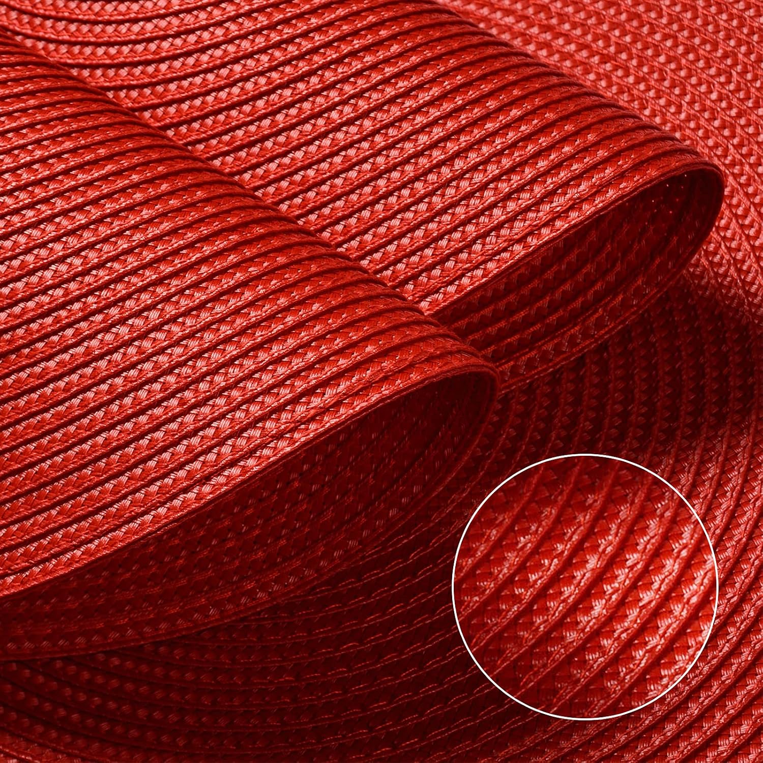 FunWheat Round Braided Placemats Set of 8 Place Mats for Dining Table Woven Washable Non-Slip Table Mats 15