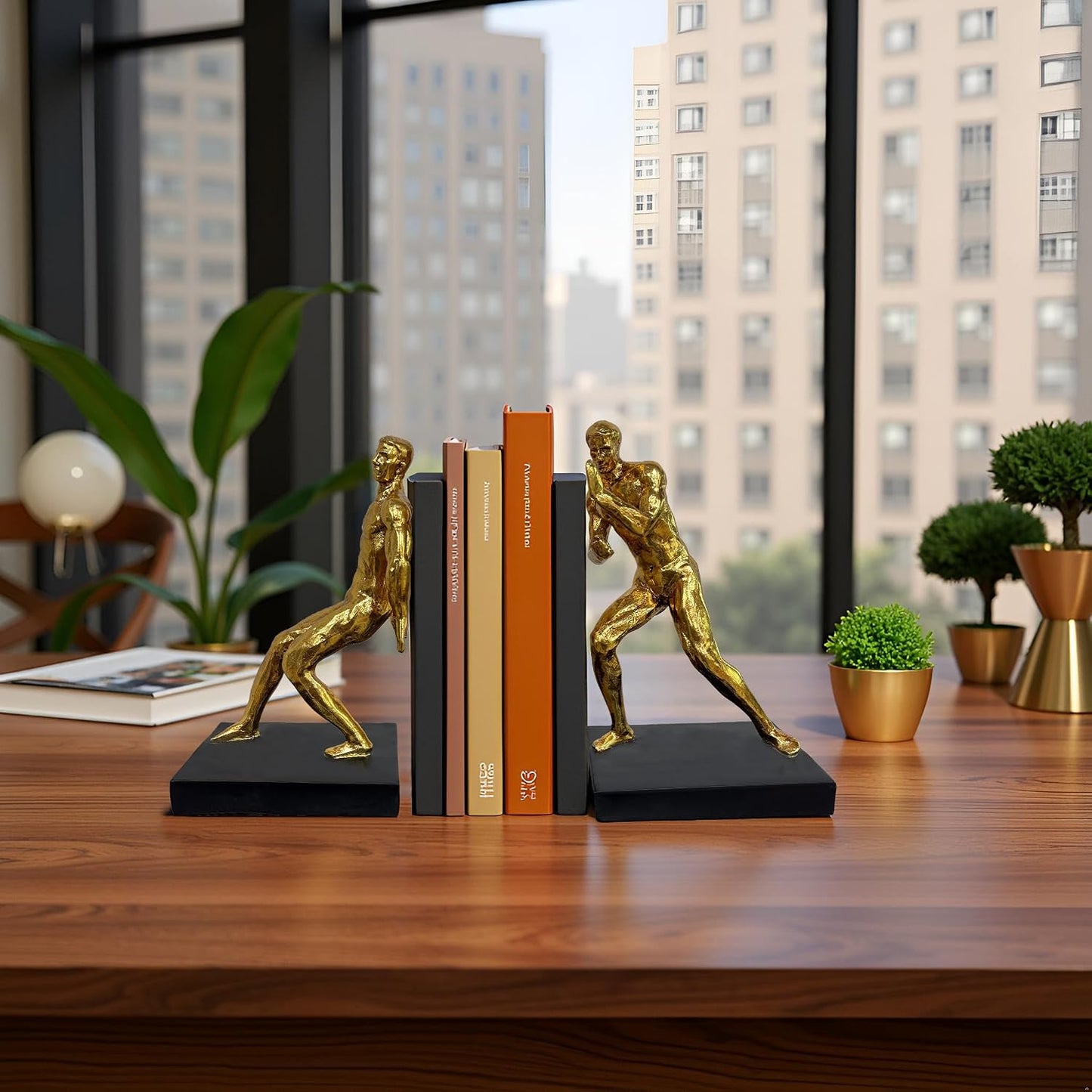 Modern Artistic Bookends / Abstract Figure-gold