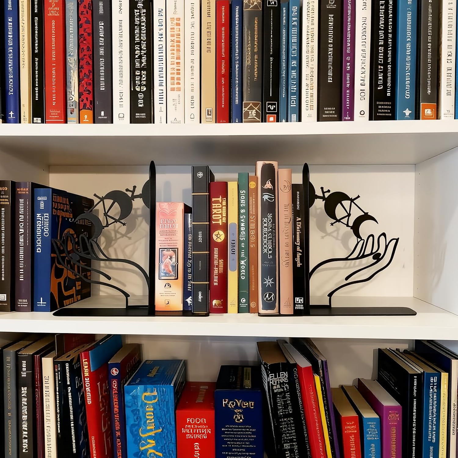 Metal Moon Phases Bookends Heavy Duty Gothic Book Ends