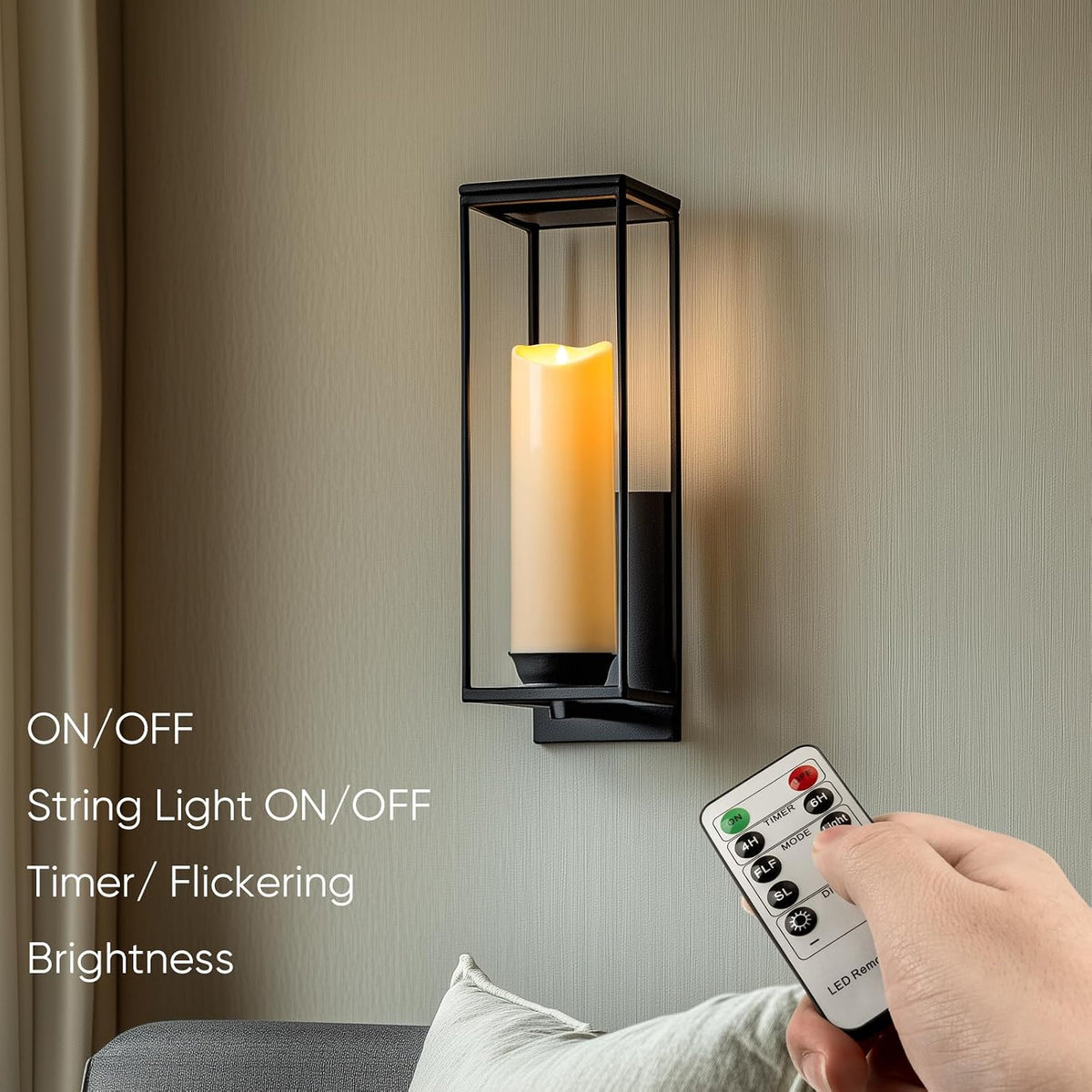 Homemory 4"x12" Outdoor Waterproof Flameless Candles with Timers and Remote Control, Battery Operated Candles, LED