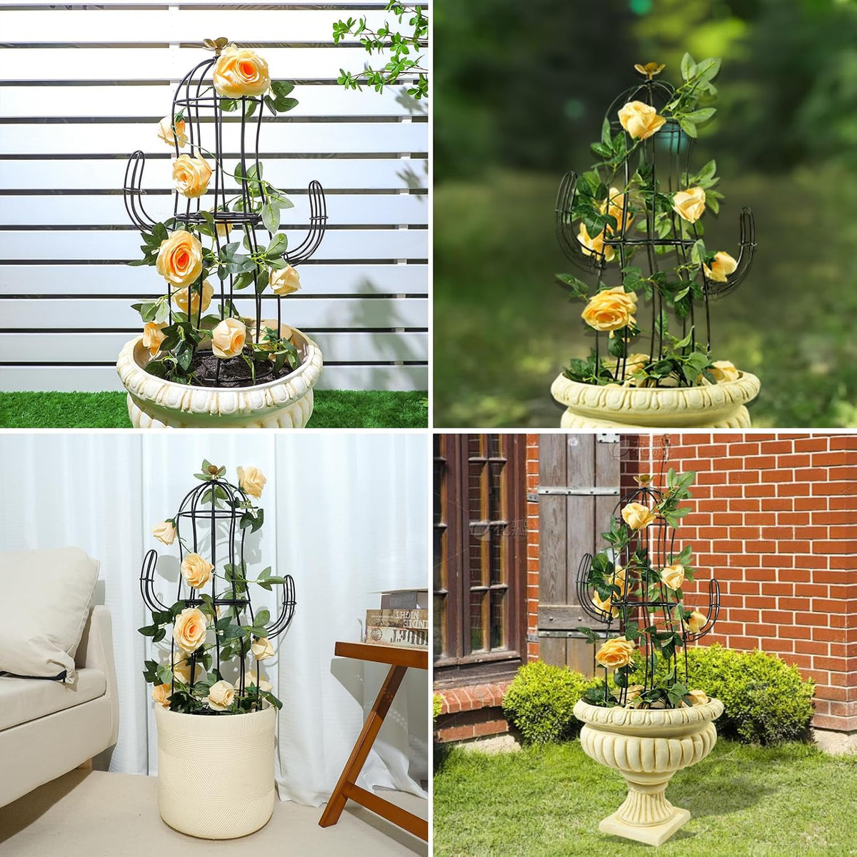 8”x28” Metal Obelisk Trellis for Climbing Plants & Garden Decor | Stylish Metal Plant Support for Climbing Vines &