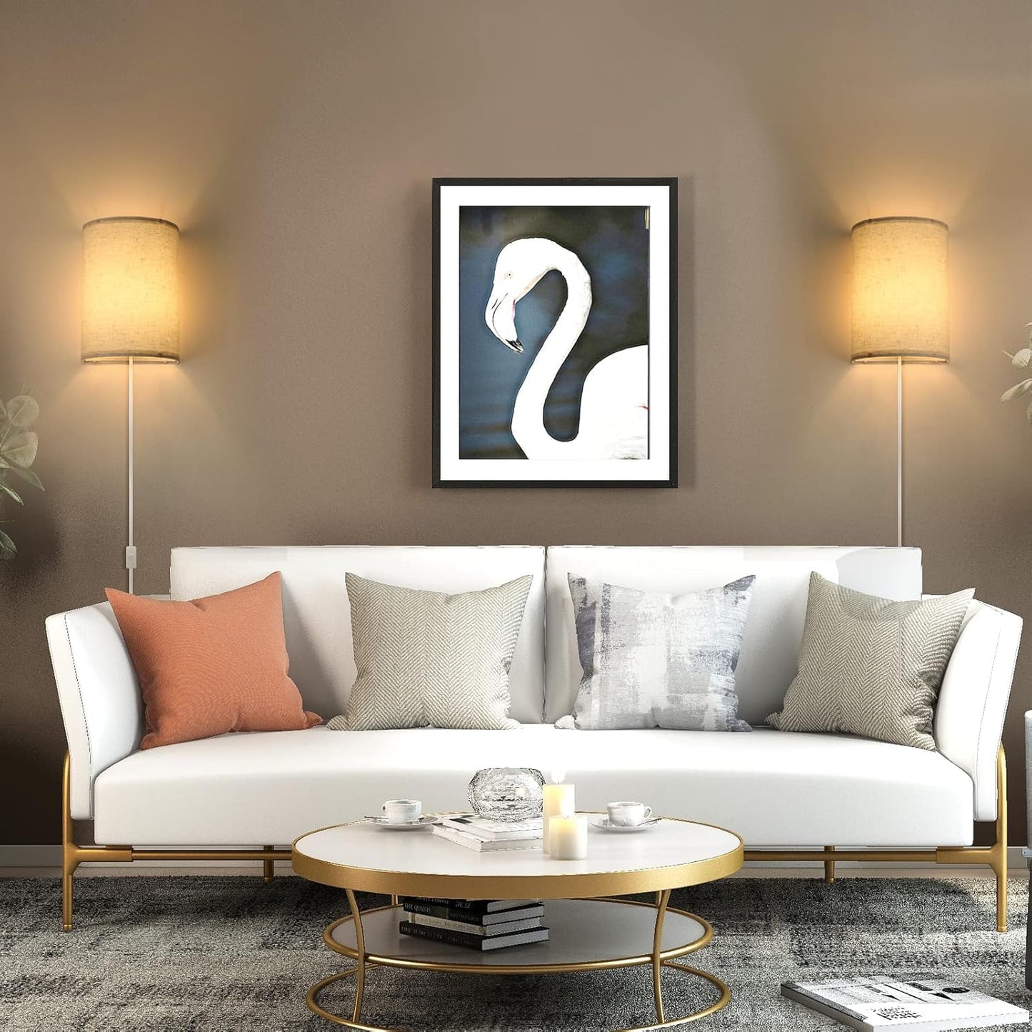 Plug in Wall Sconce, 3 Color Wall Sconces Set of Two, Industrial Lamp | with Plug in Cord, Rustic Wall Sconce Fixture