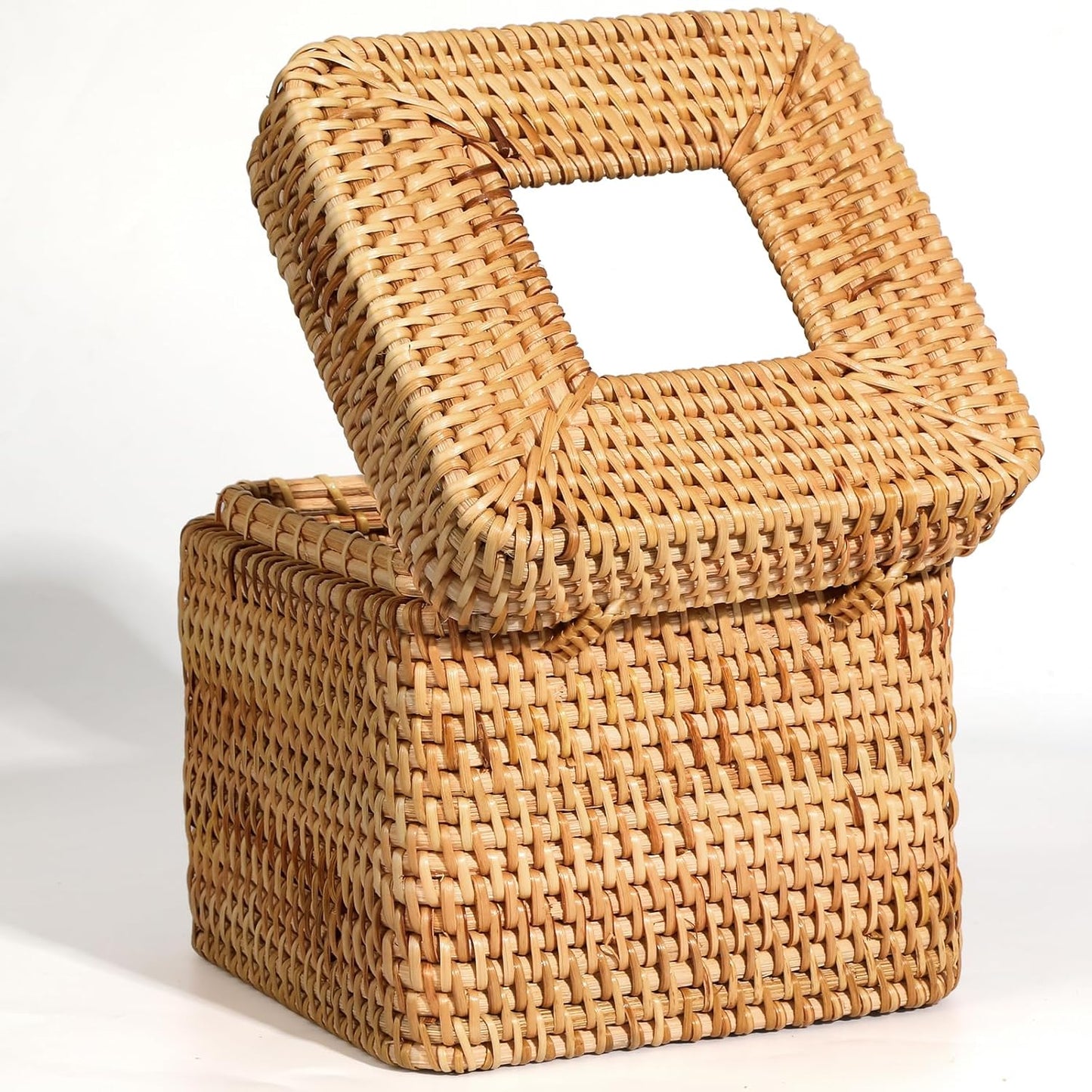 Rattan Tissue Box Cover "Rattan Square Tissue Box Cover Decorative / 5.7 x 5.7 x 5.7 / Set of 2