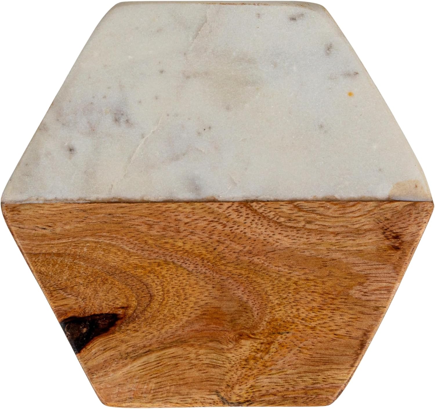 Marble & Mango Wood Coasters / Hexagon / Set of 4