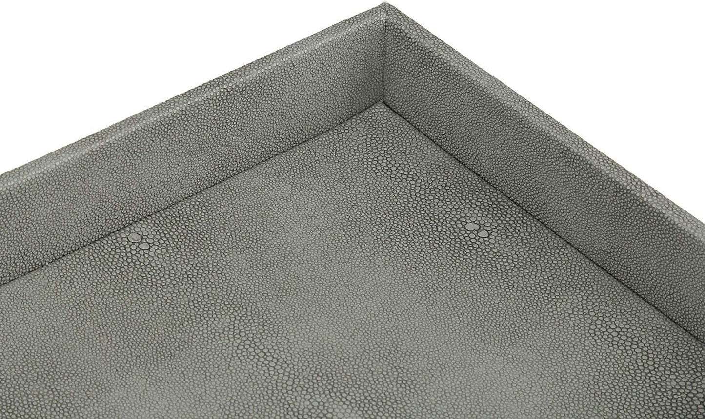 Bathroom Vanity Tray / Dark Grey Shagreen / 10.2 x 8.4 x 1.8