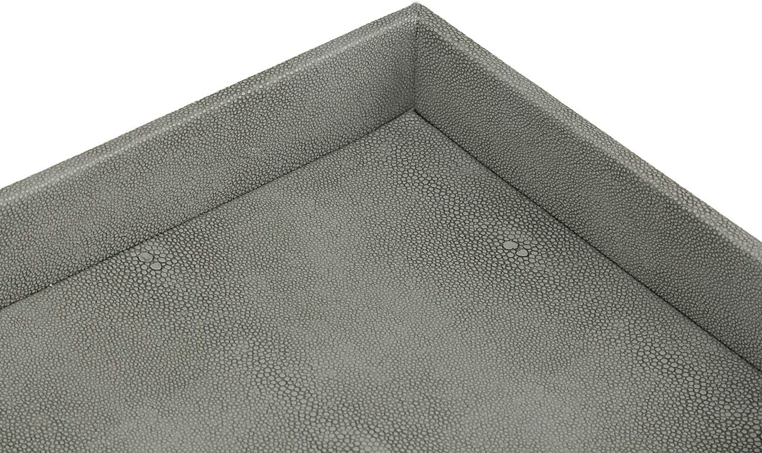Bathroom Vanity Tray / Dark Grey Shagreen / 10.2 x 8.4 x 1.8