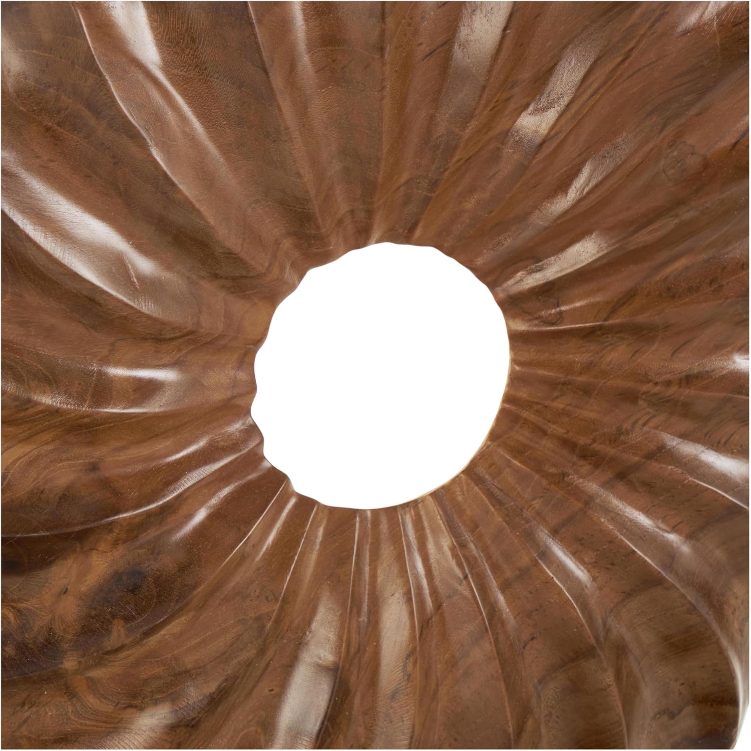 Teak Wood Abstract Handmade Decorative Sculpture Dimensional Circular Home Decor / 16 x 5 x 17