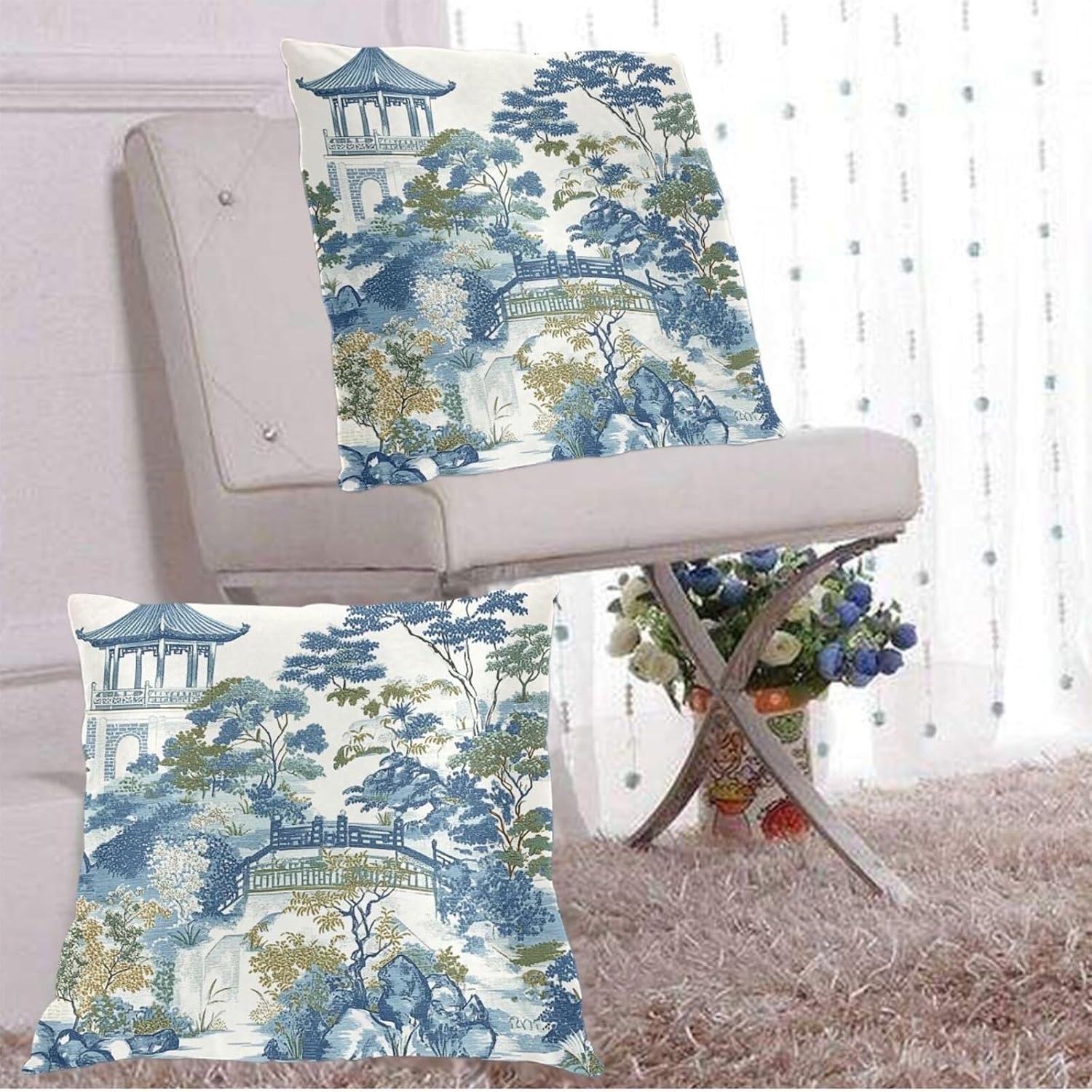 Throw Pillow Covers Pillow Cases Decoration Cushion Cover / Chinoiserie / 18 x 18 / Set of 2