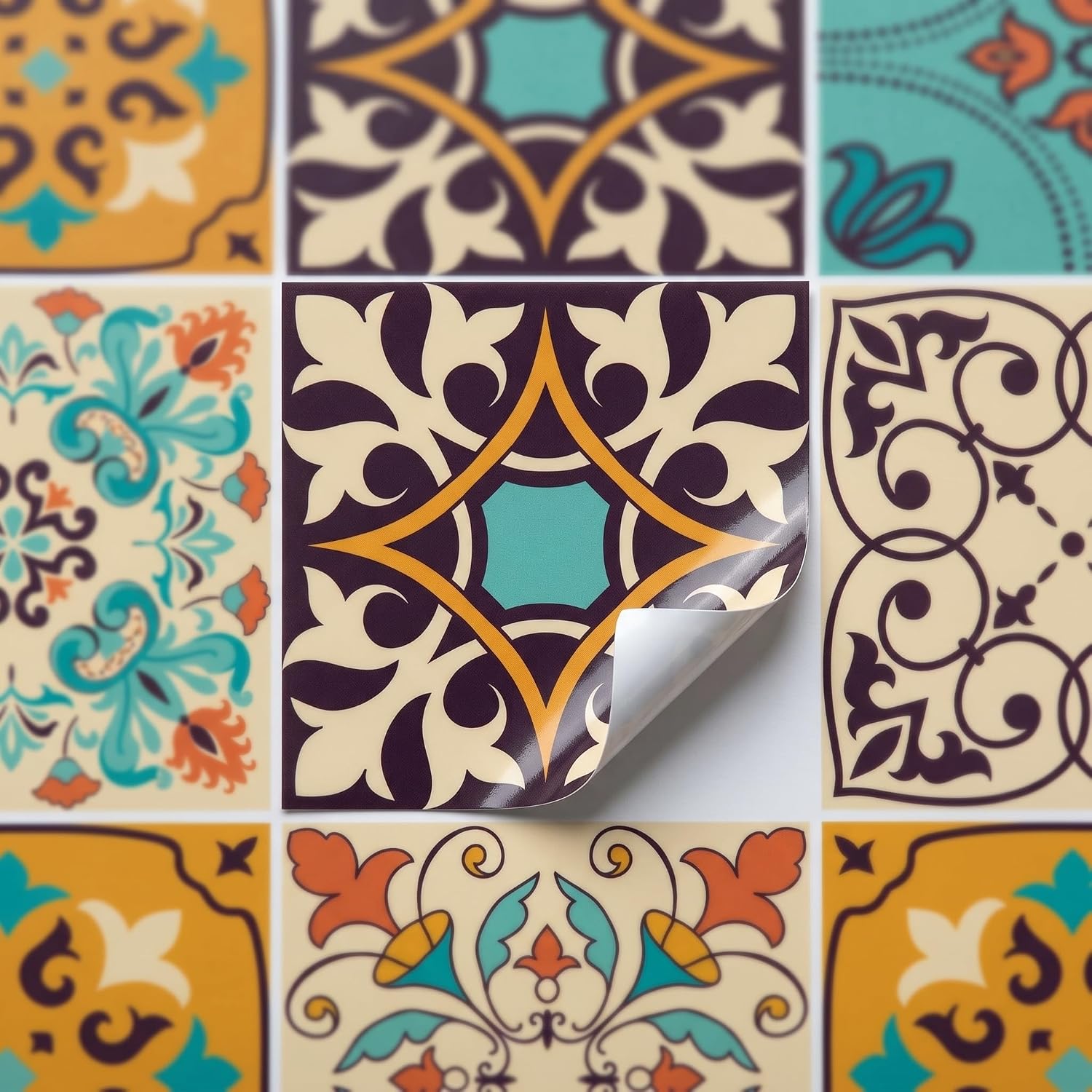 Vintage Moroccan Bohemian Tile Stickers 30 PC Pack