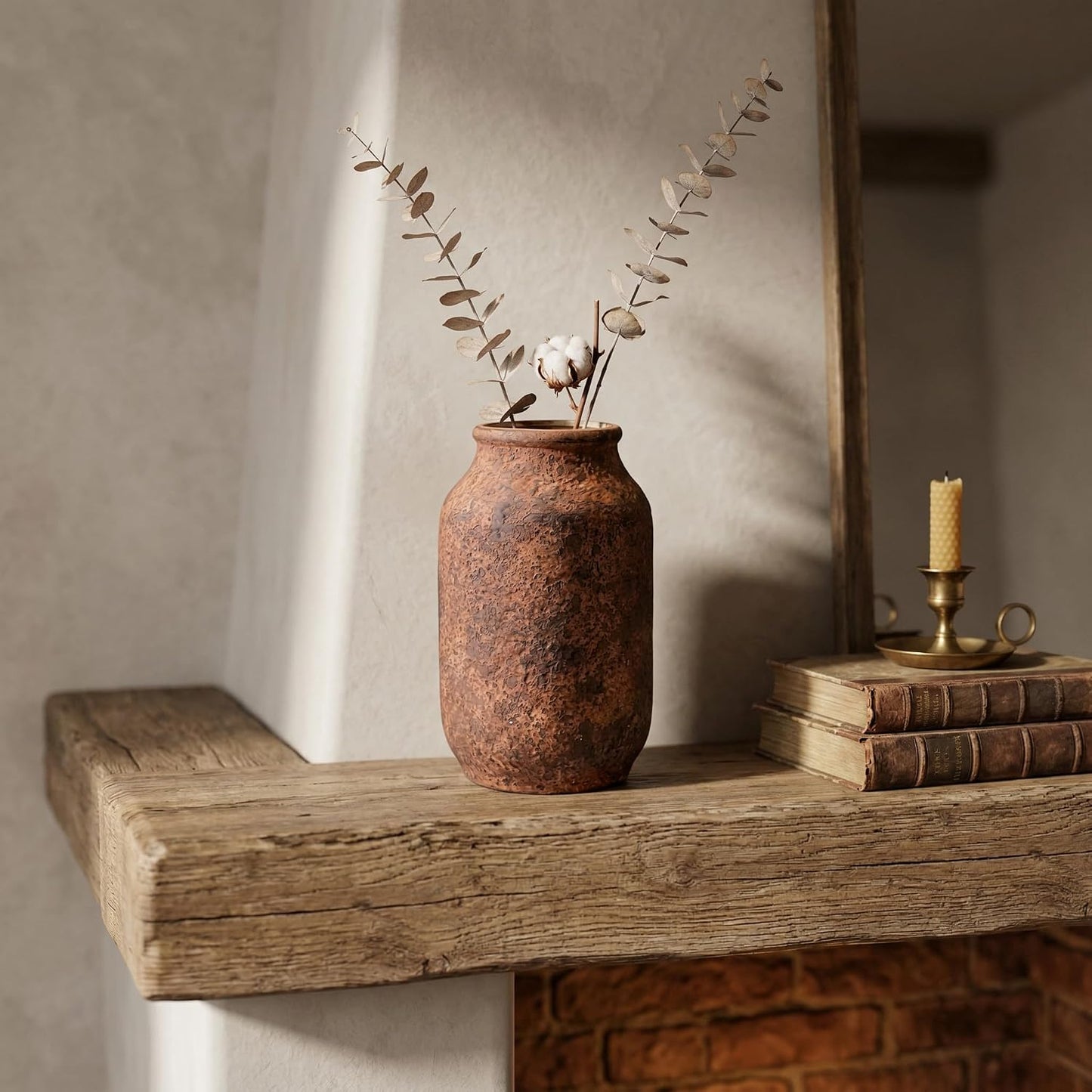 Rustic Terracotta Vase / 9 Inch