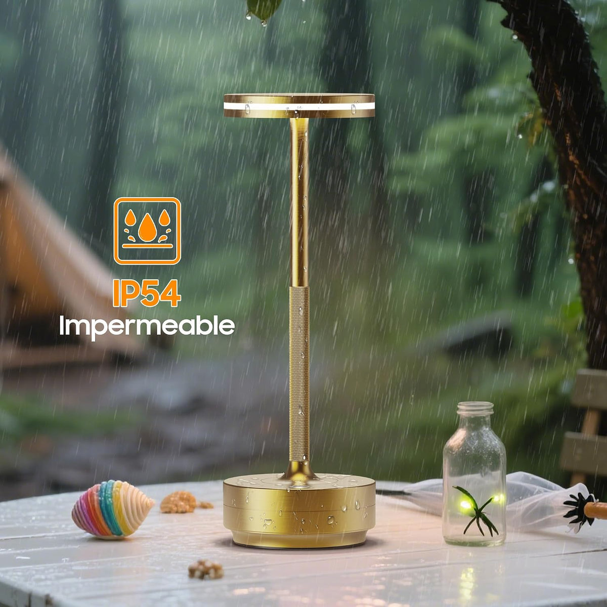 Hapfish 2 Pack Rechargeable Table Lamps,5000mAh Battery Powered Lamp | 3 Color Modes, Dimmable, Cordless LED Table