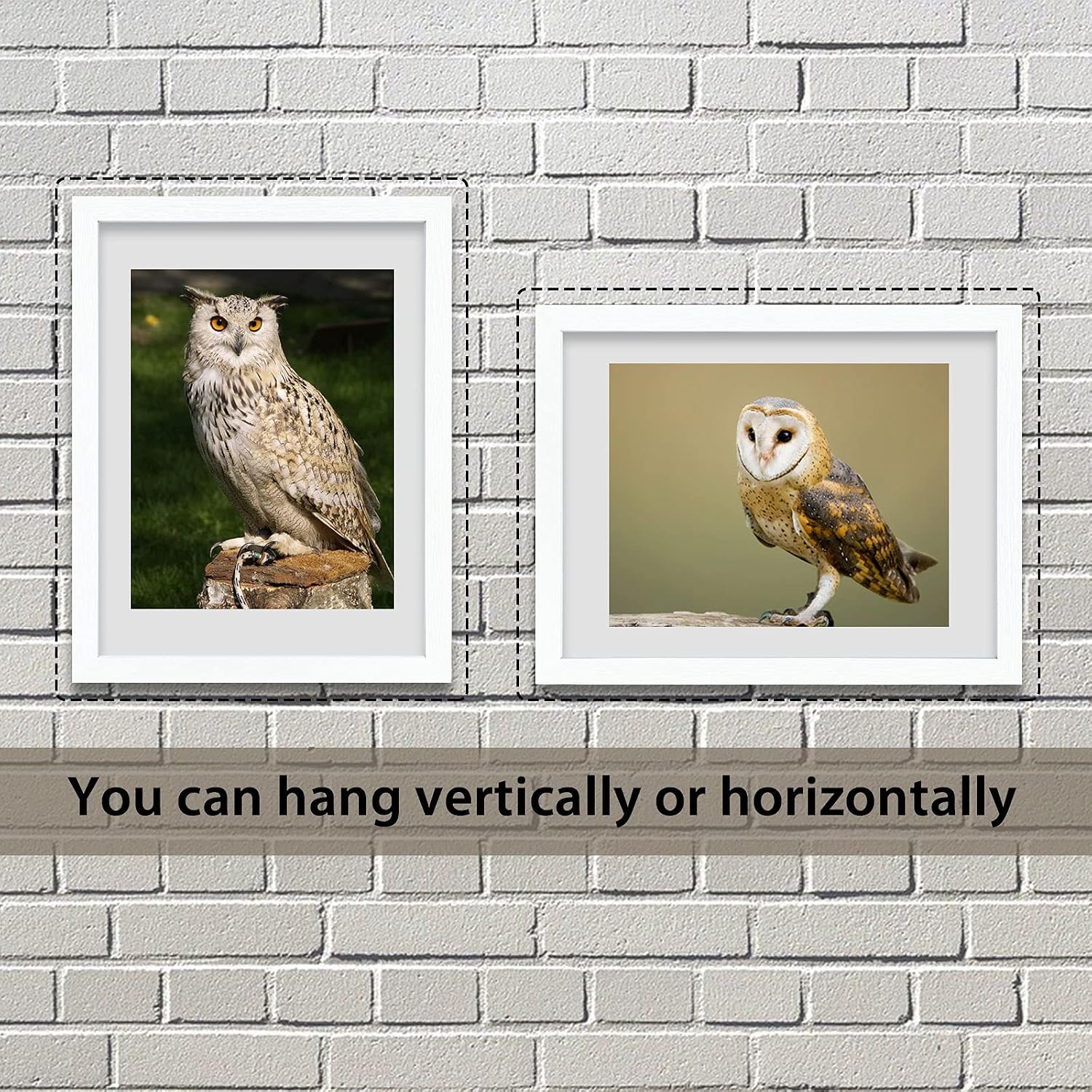 VCK 18x24 Poster Frame Solid Wood White 3 Pack Picture Frames 18 x 24 Inches with Wall Mounting Hanging