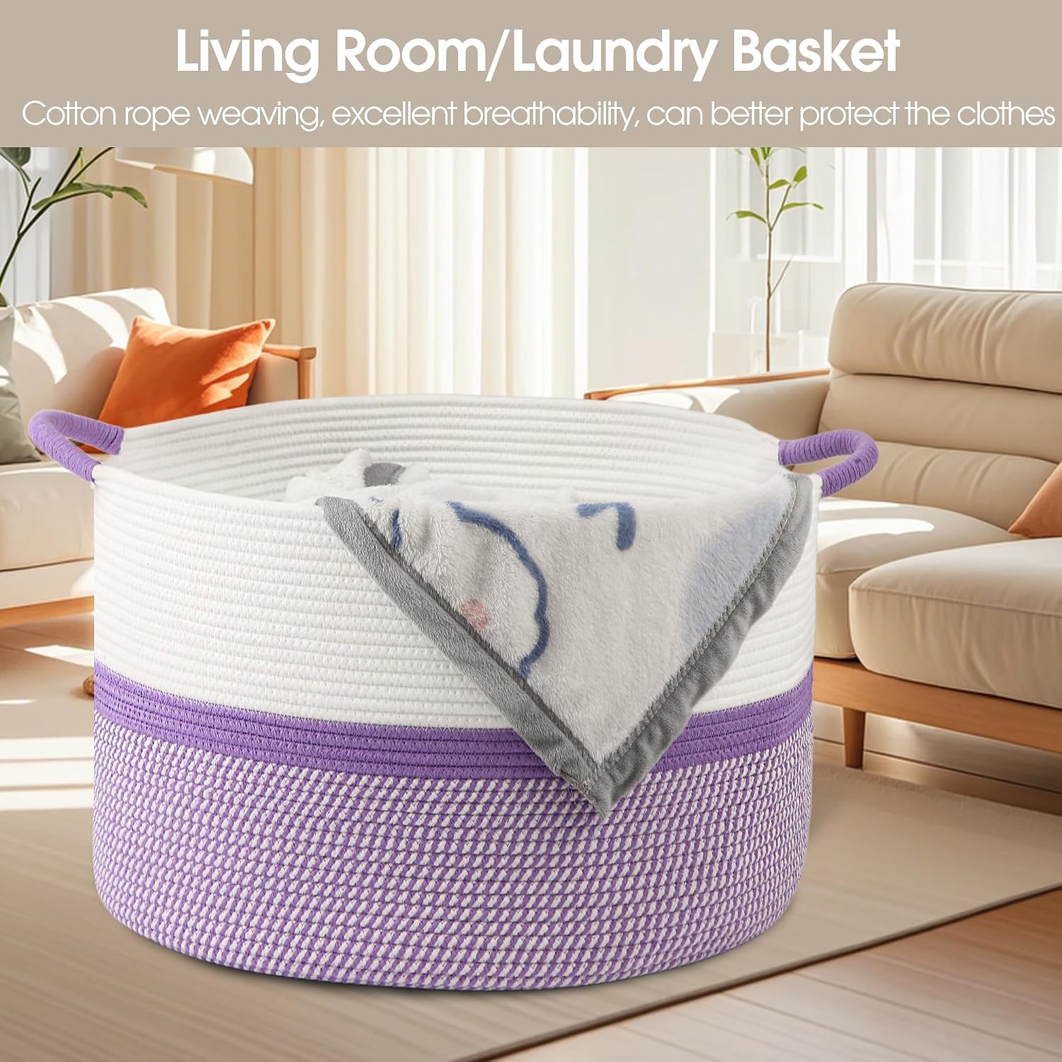 Large Cotton Rope Storage Basket