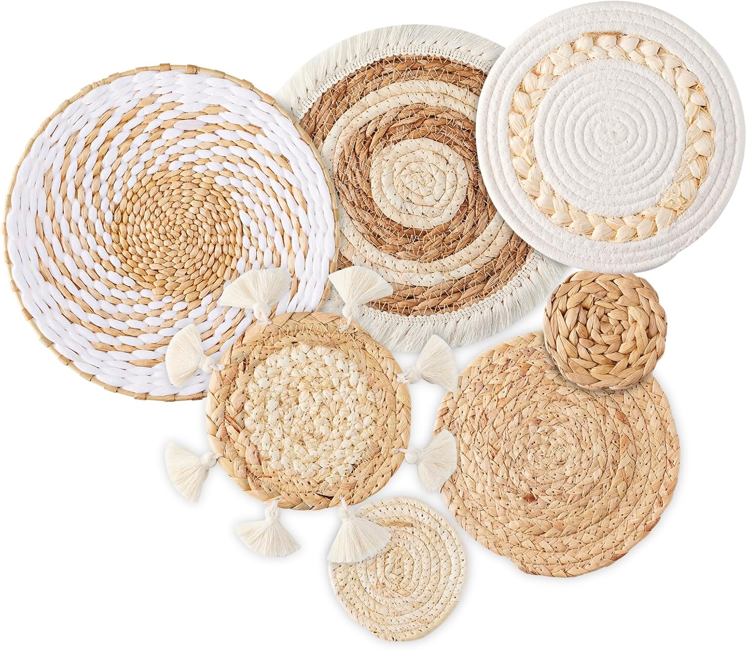 Boho Wall Basket Decor / A / Set of 7