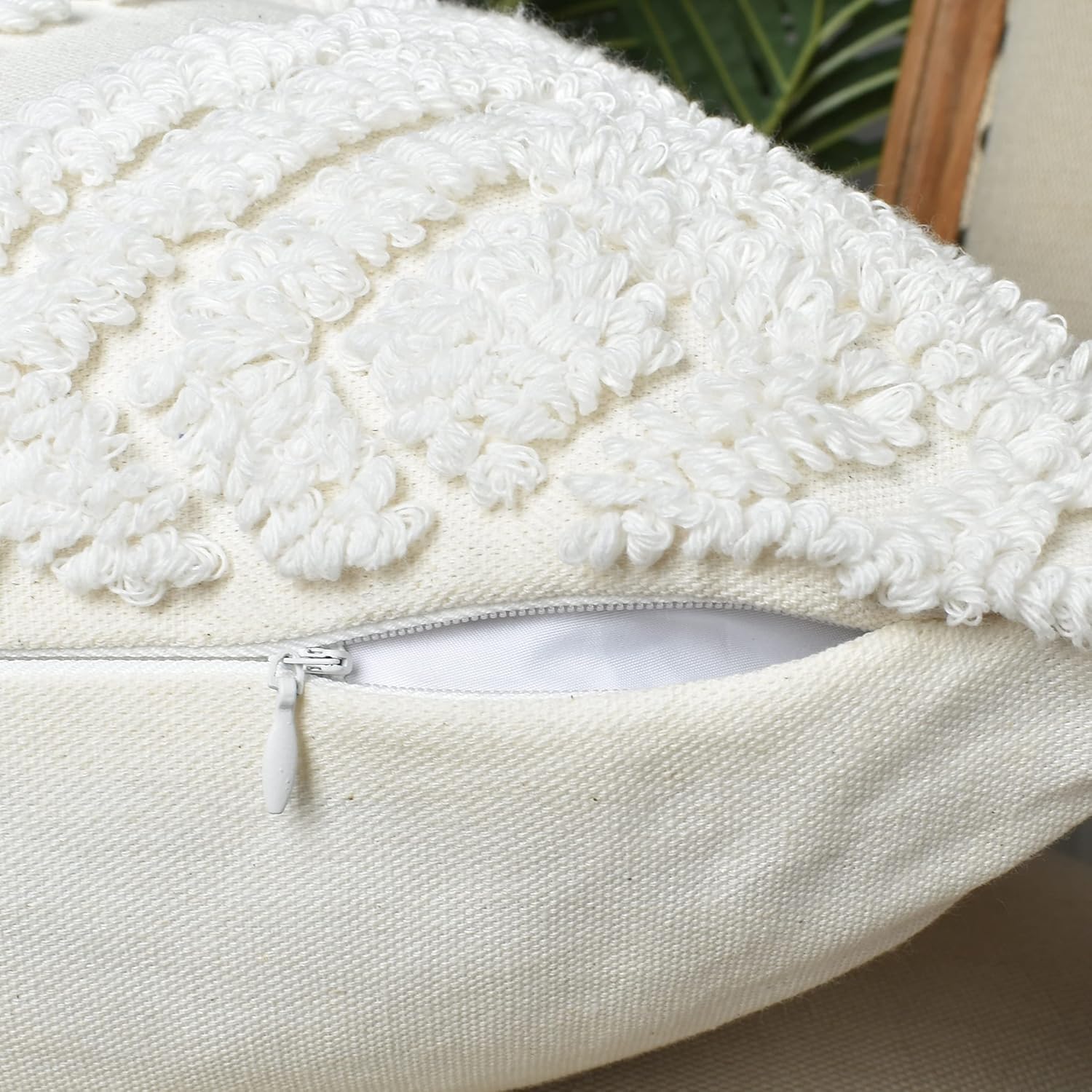 Boho Sofa Throw Pillow Covers / Boho Cream / 18 x 18