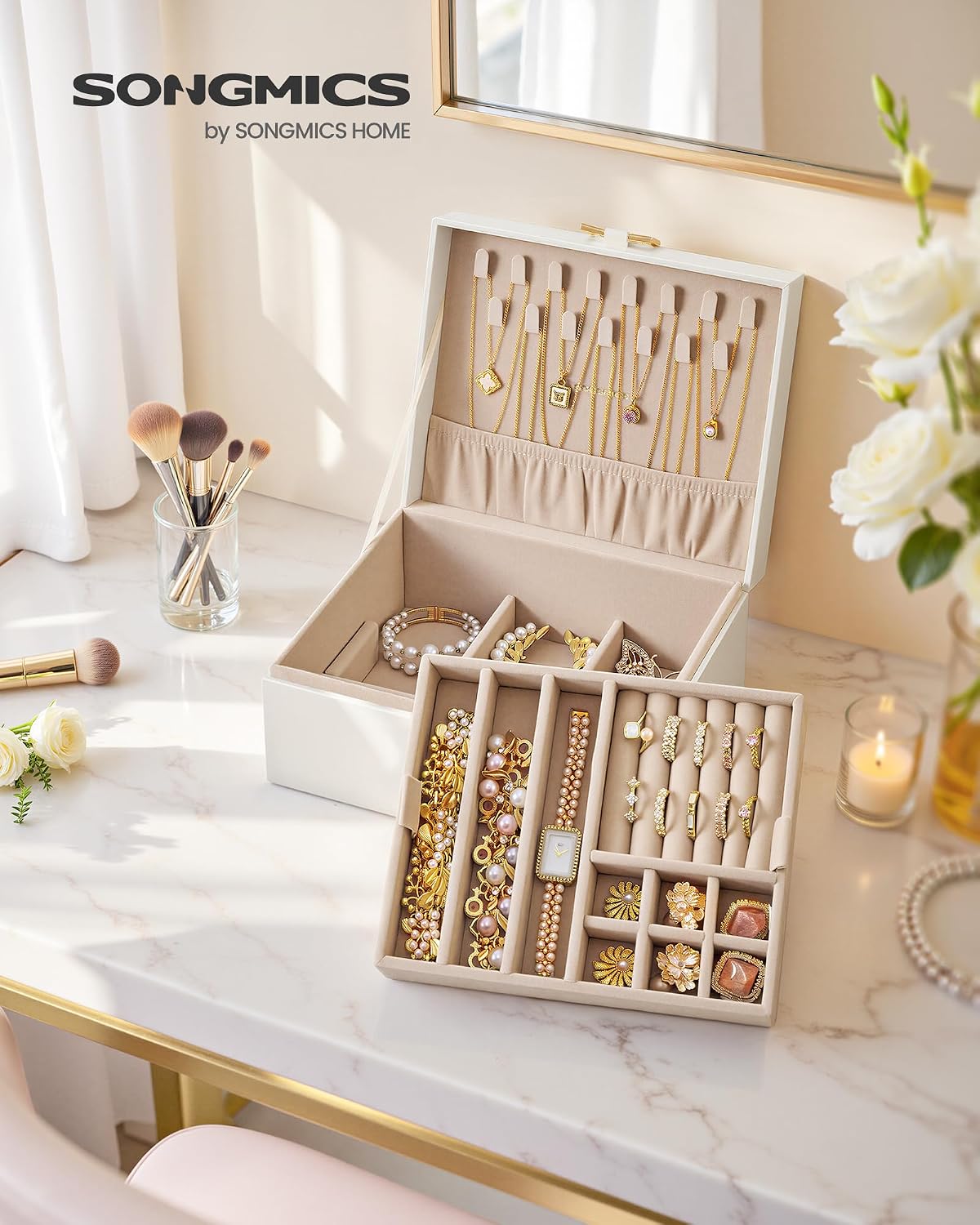Removable Tray and Handle / Cream White