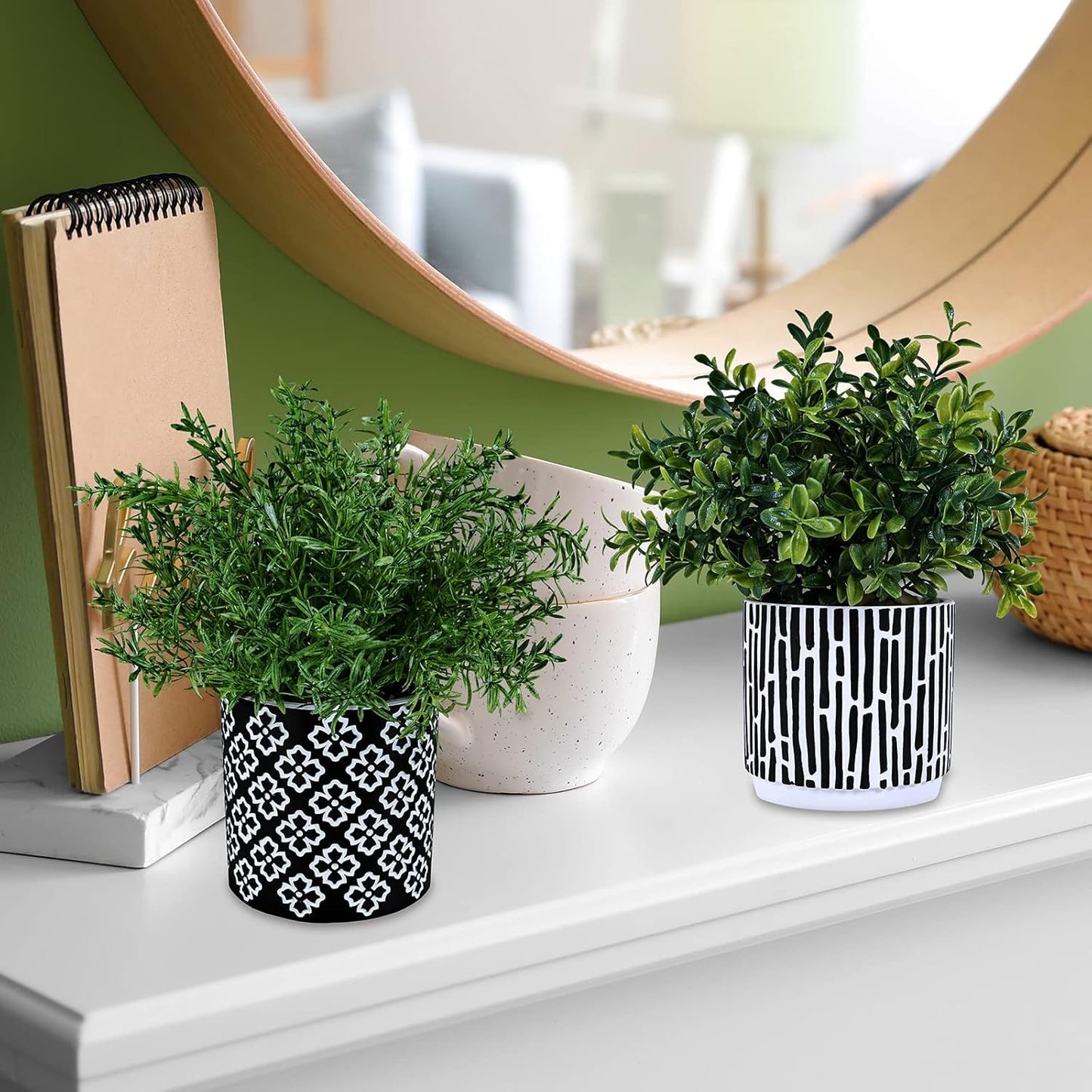 Artificial Potted Plants / Black / Set of 3