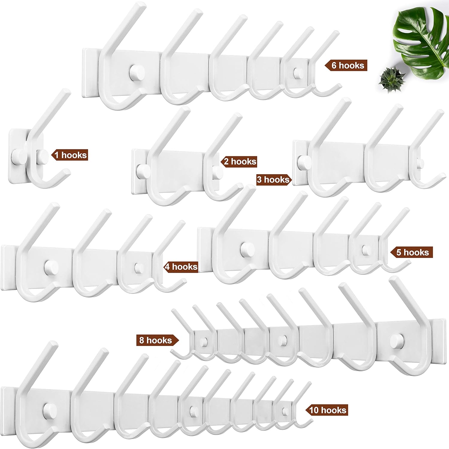 WEBI Coat Rack Wall Mount,Coat Hooks Wall Mounted,Coat Hanger Wall,Hook Rack Rail,3 Hooks for Hanging
